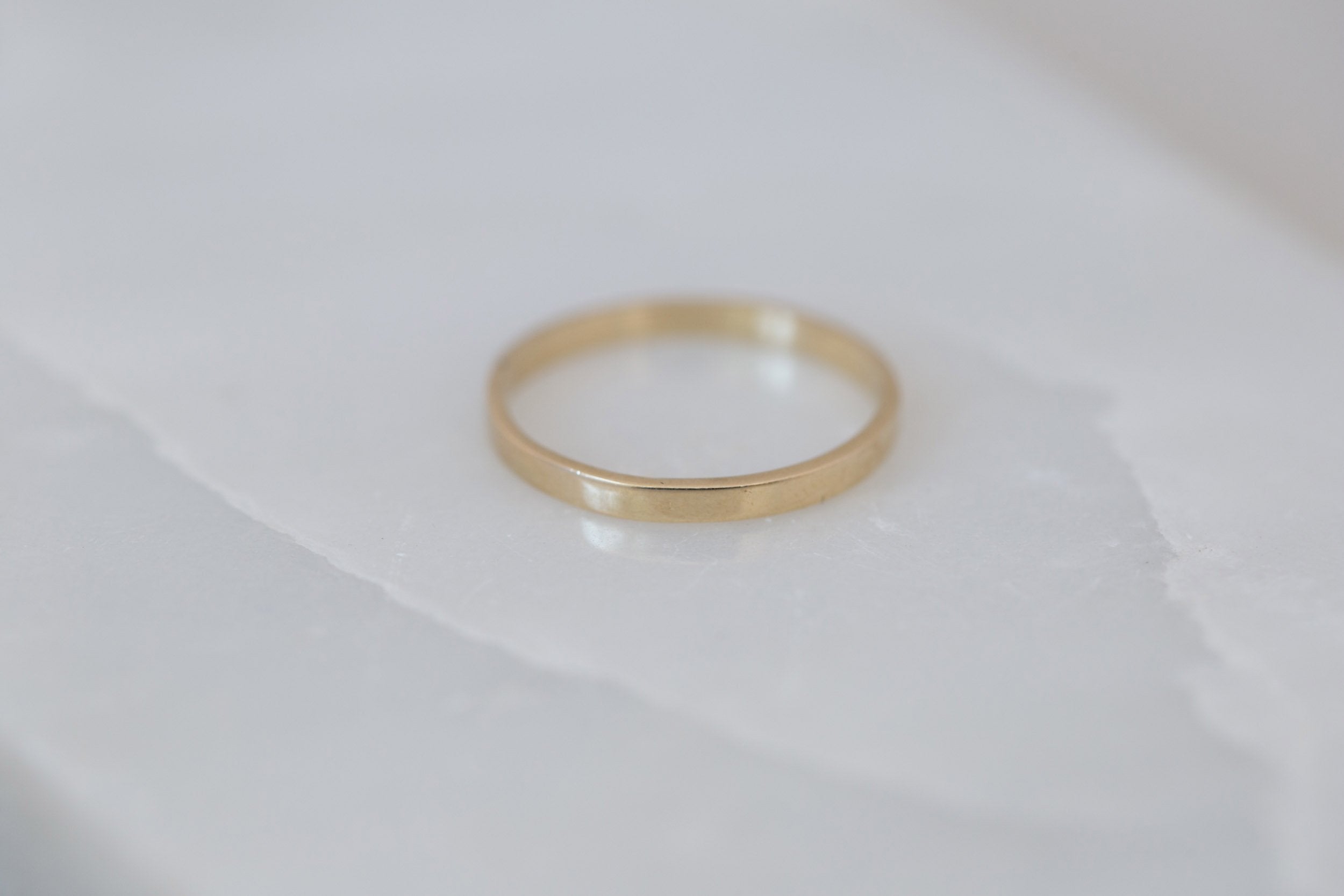 2 x 1 mm Flat Band | 14k Recycled Yellow Gold