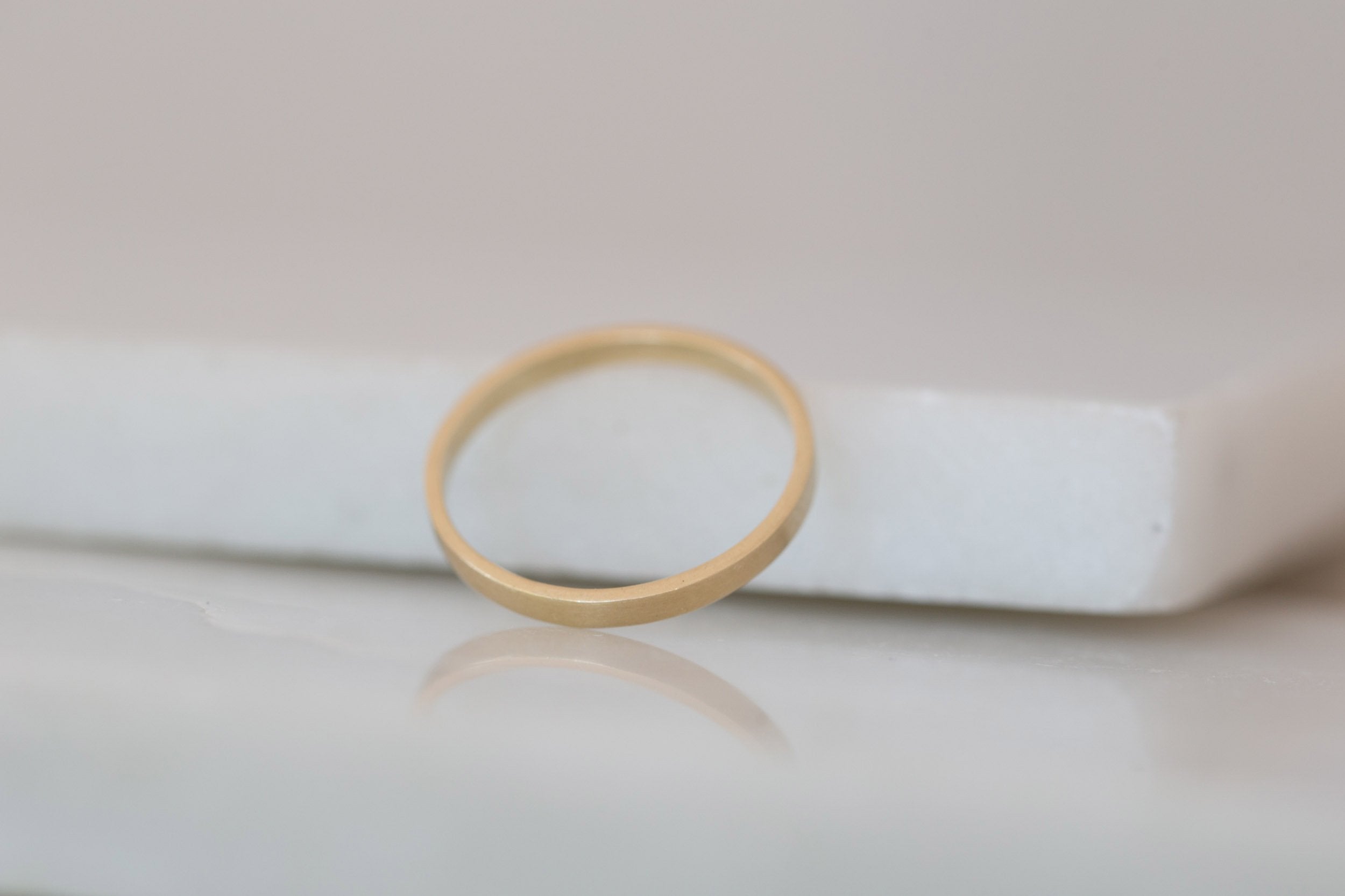 2 x 1 mm Flat Band | 14k Recycled Yellow Gold