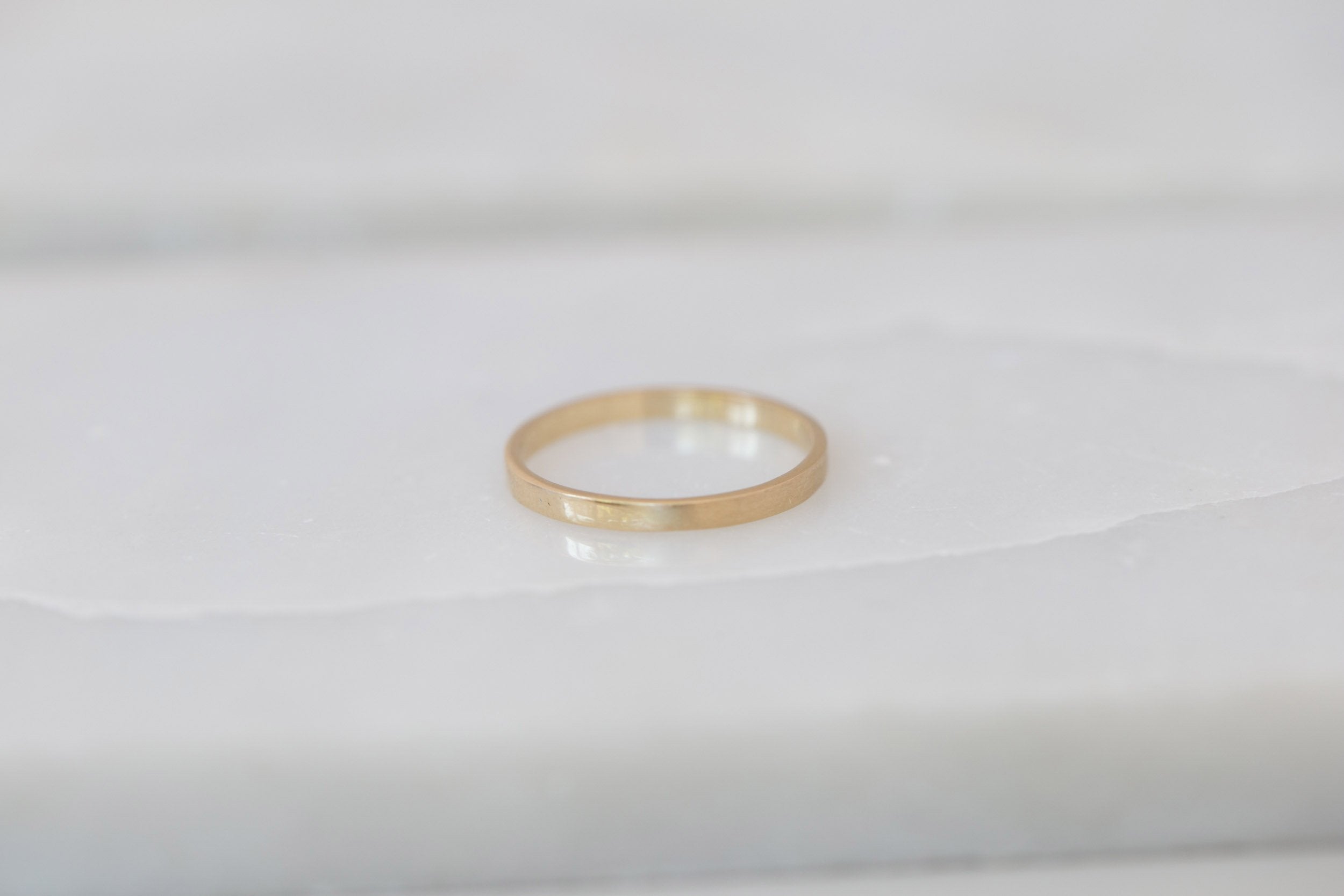 2 x 1 mm Flat Band | 14k Recycled Yellow Gold