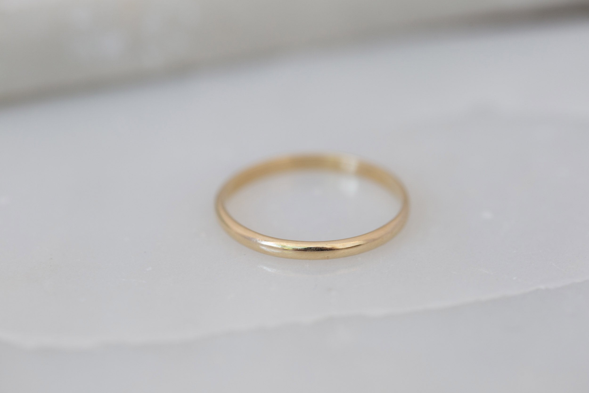 2 x 1 mm Half Round Band | 14k Recycled Gold