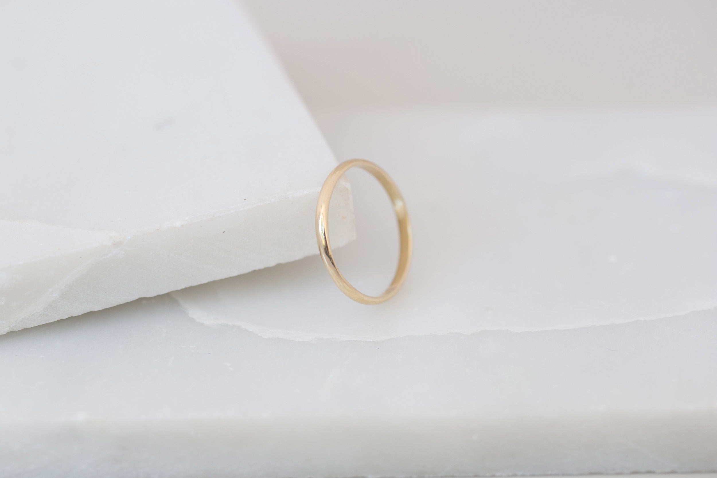 2 x 1 mm Half Round Band | 14k Recycled Gold