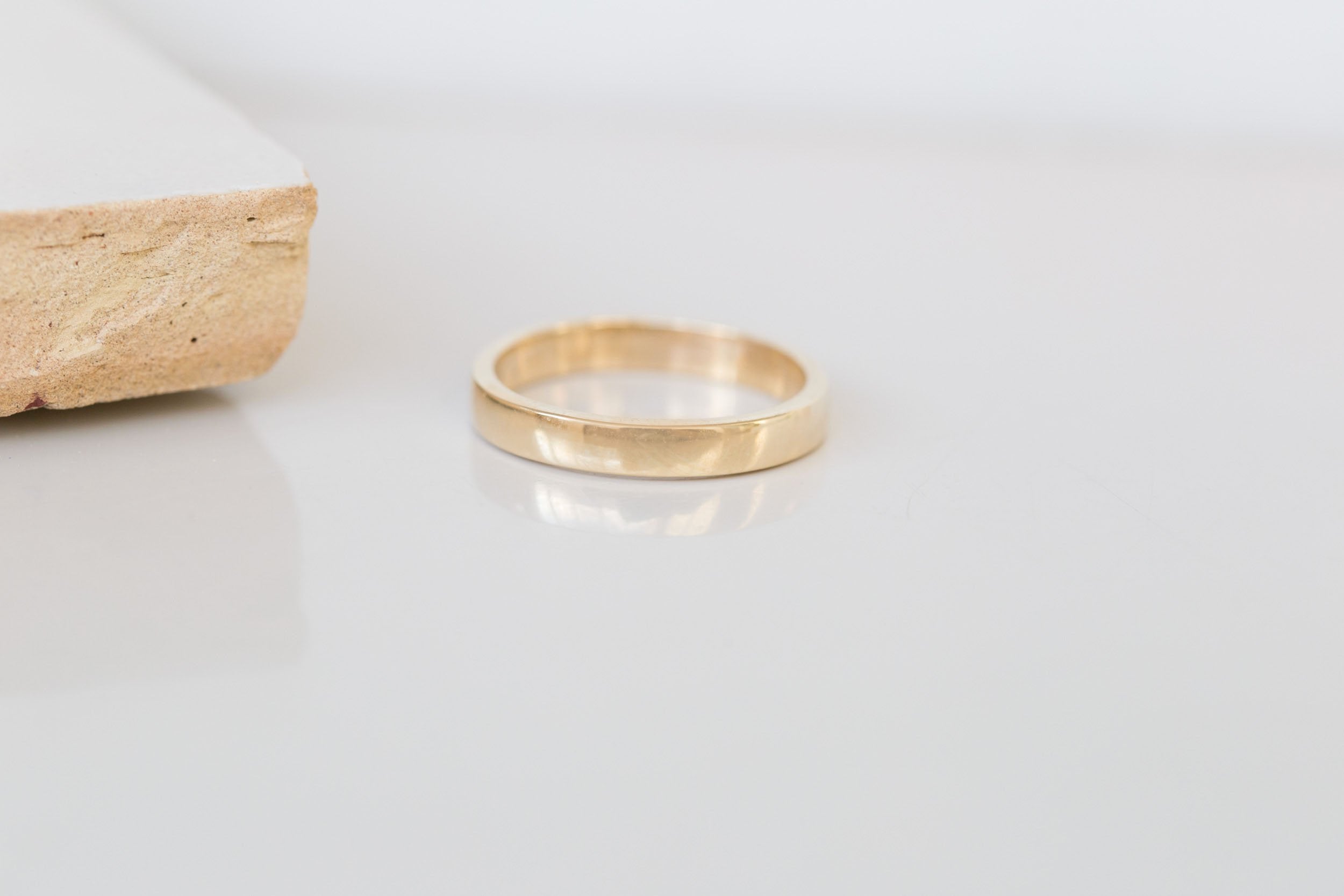 3 x 1.5 mm Half Round Band | 14k Recycled Gold