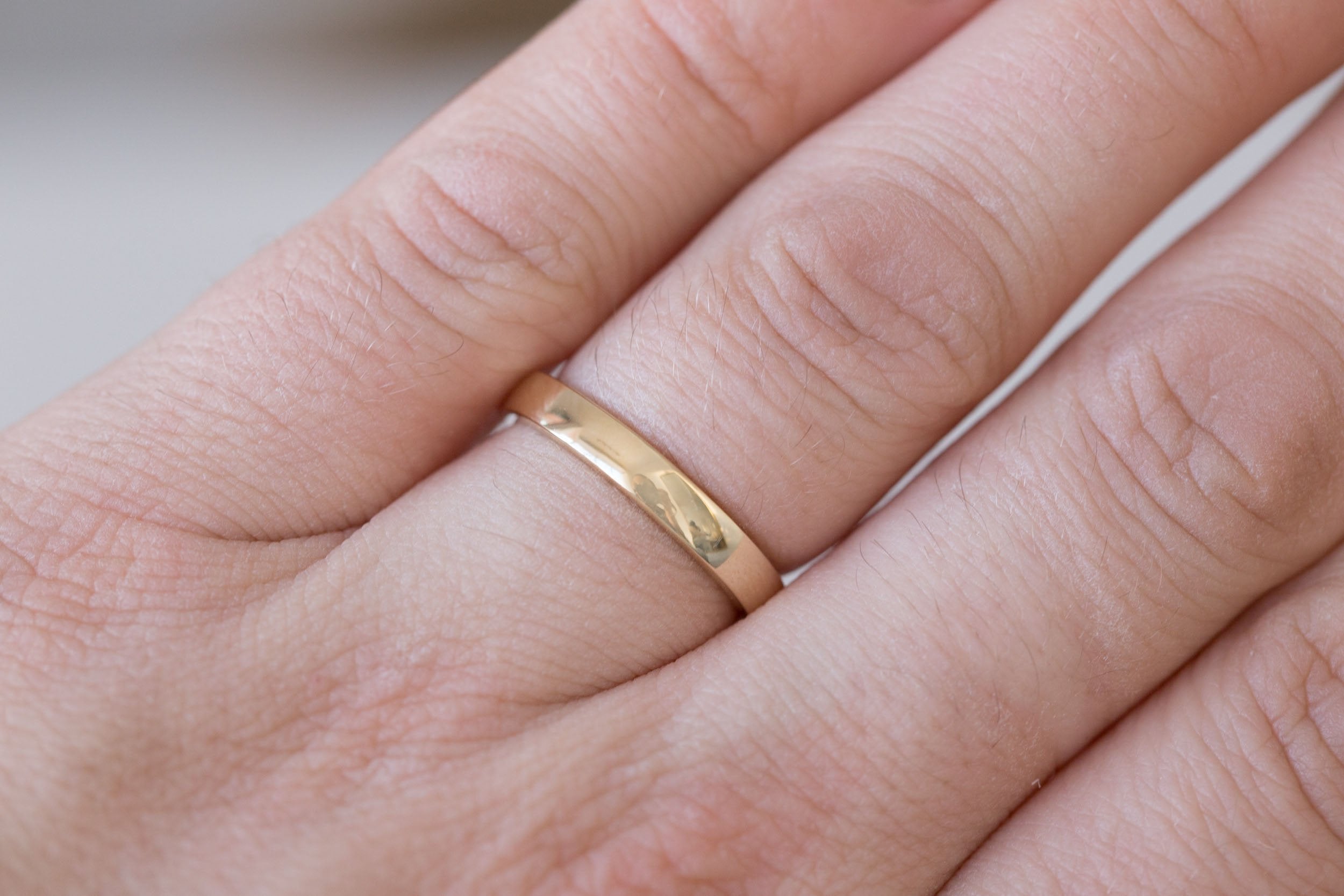 3 x 1.5 mm Half Round Band | 14k Recycled Gold