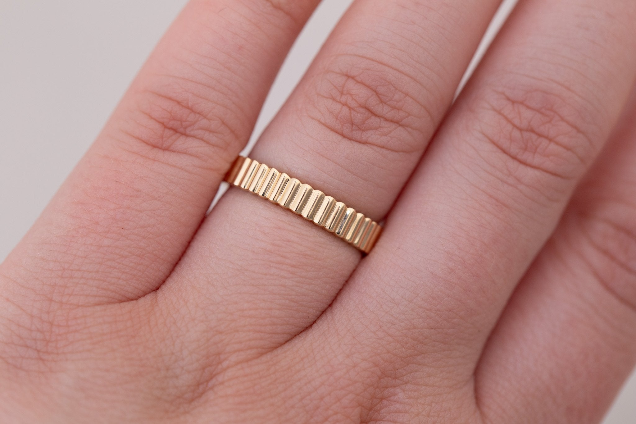 3.5 mm Fluted Band  | 14k Recycled Gold