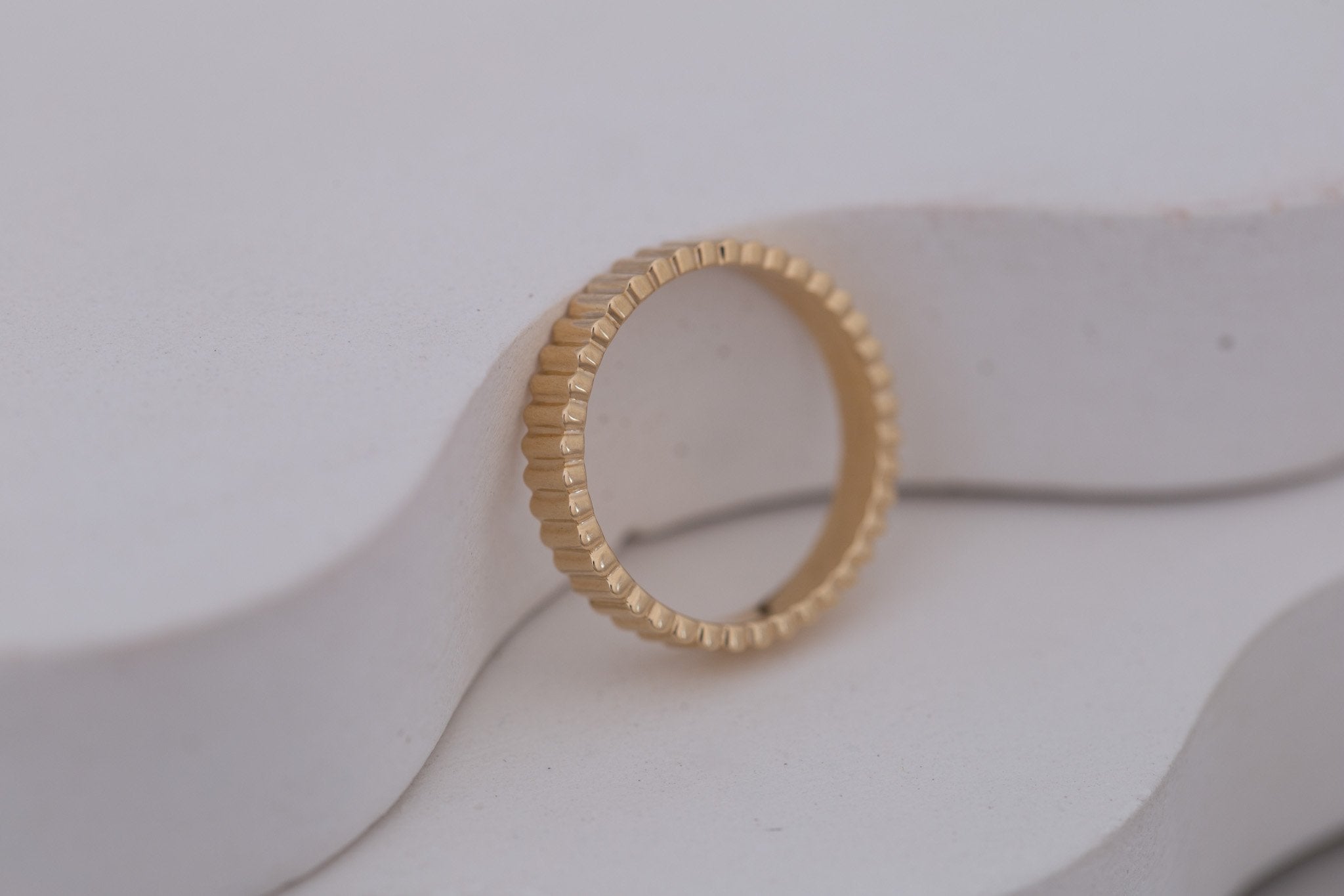 3.5 mm Fluted Band  | 14k Recycled Gold