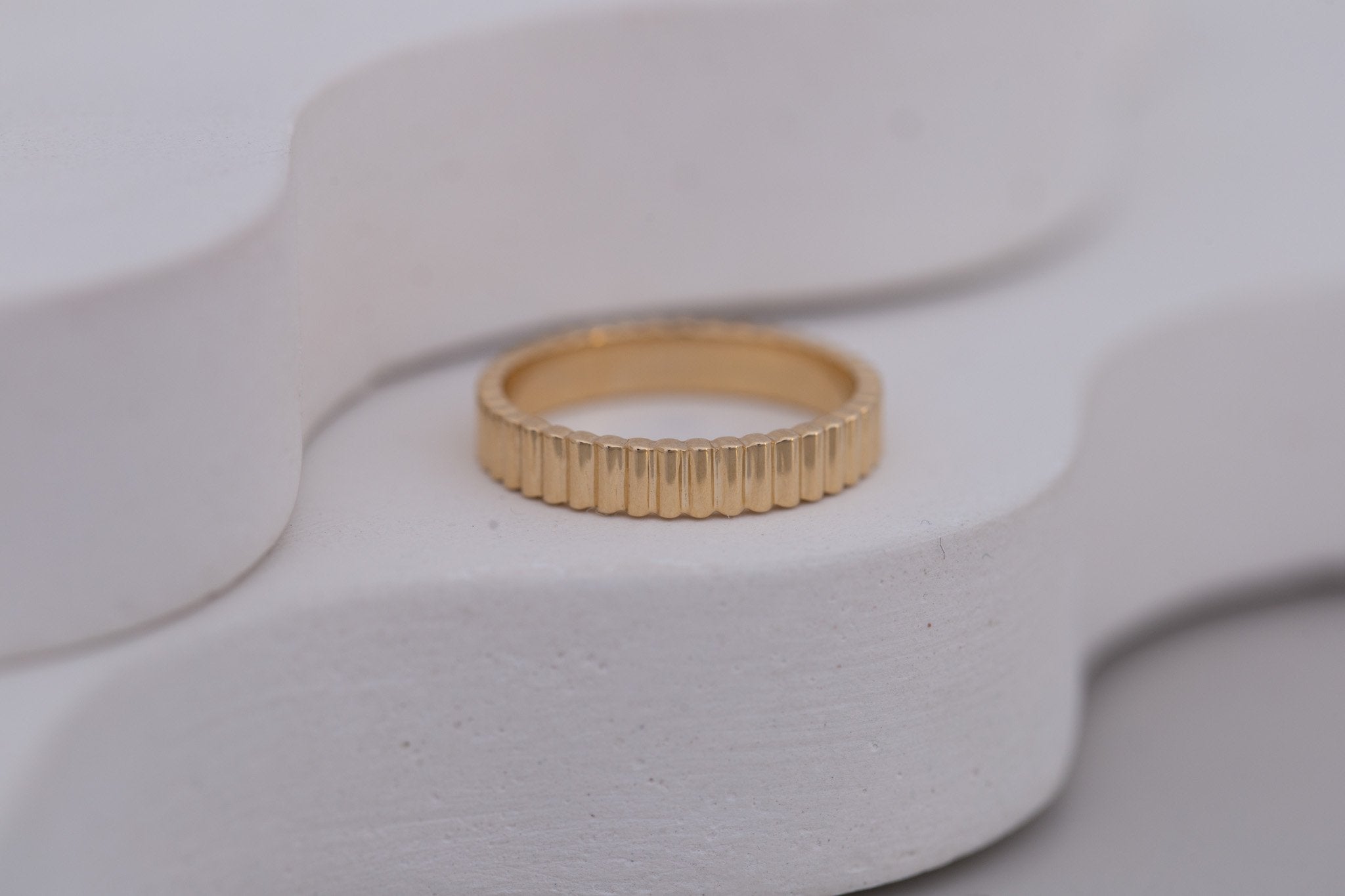 3.5 mm Fluted Band  | 14k Recycled Gold