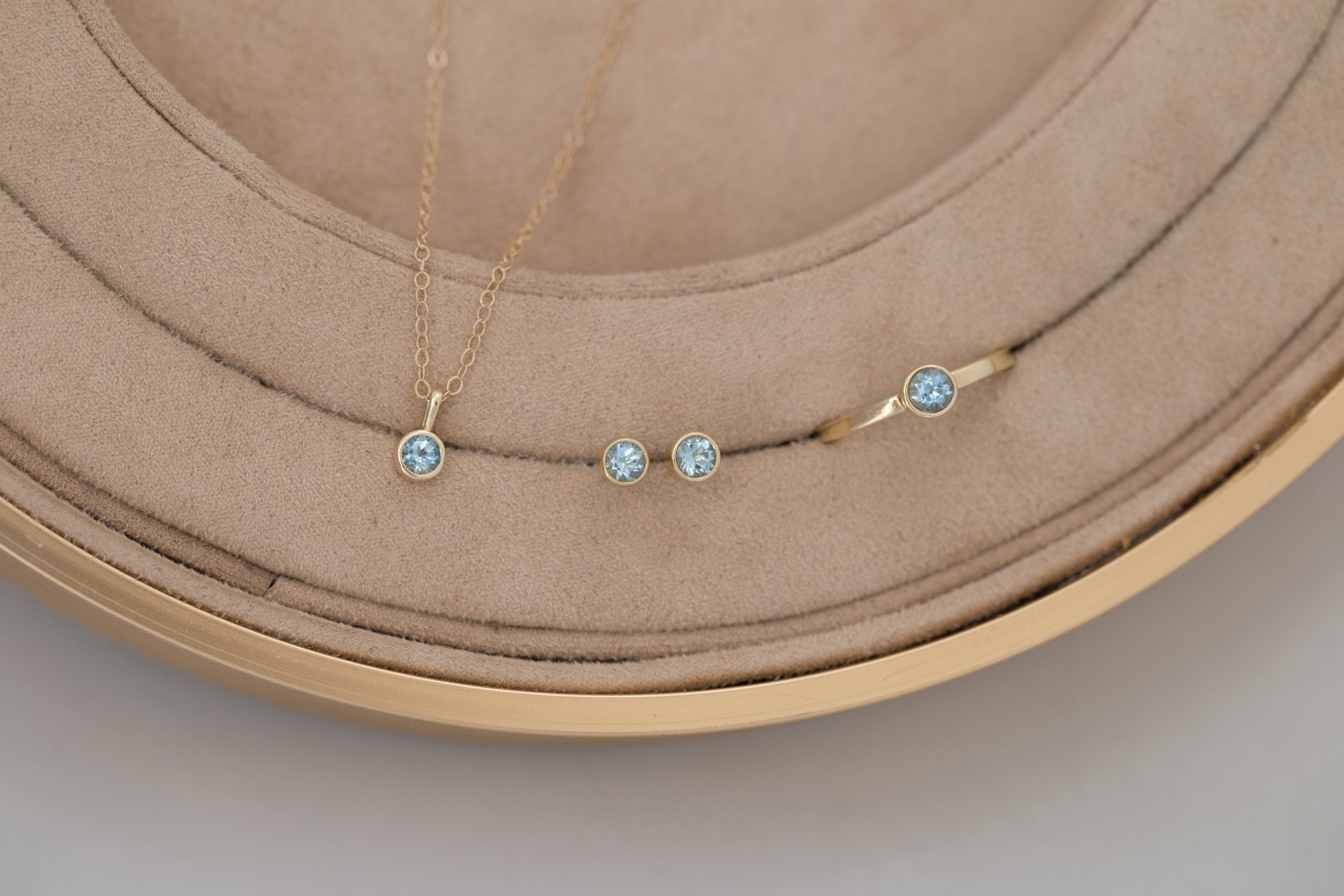 Aquamarine Earrings | The Birthstone Collection | March | 14k Recycled Gold