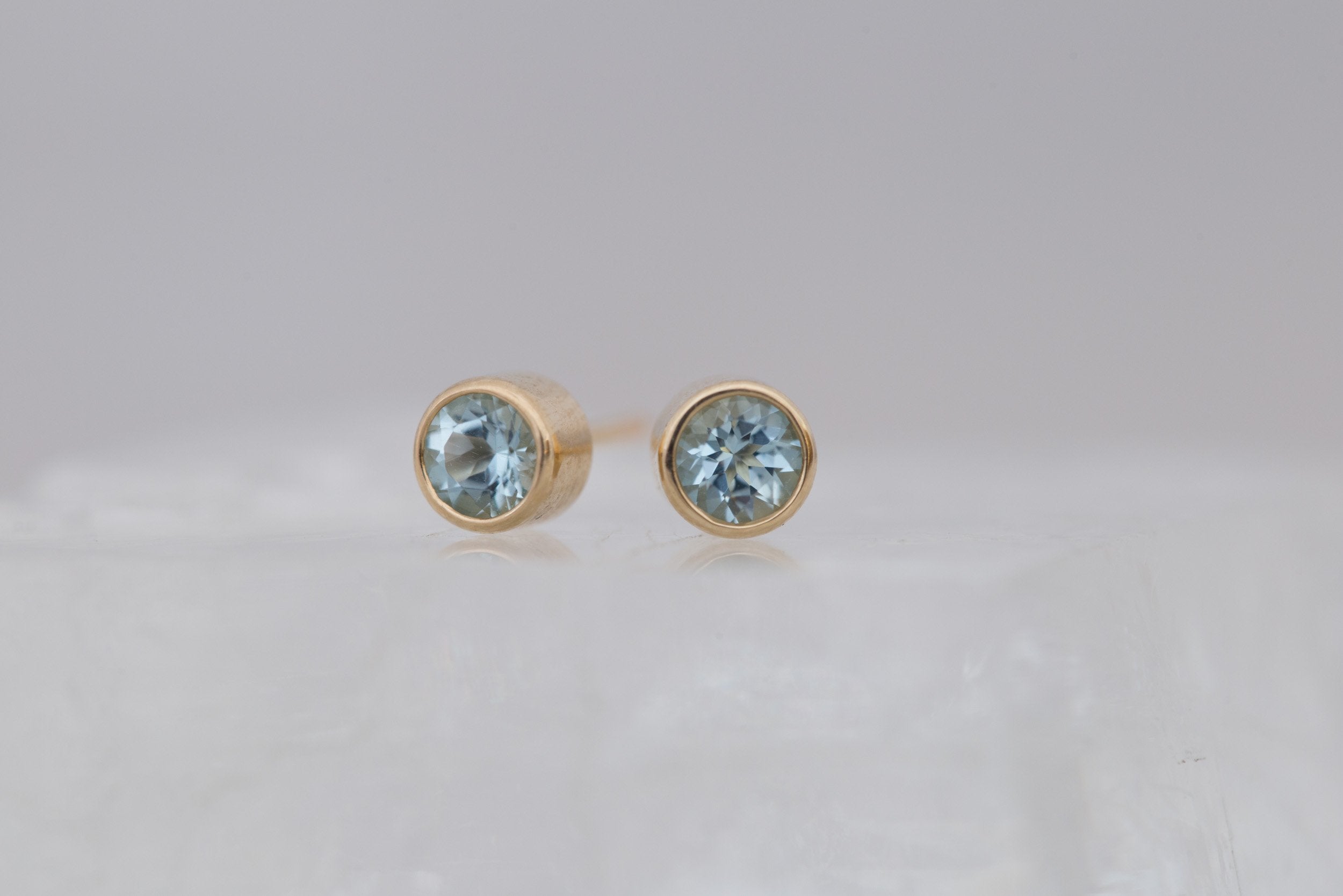 Aquamarine Earrings | The Birthstone Collection | March | 14k Recycled Gold