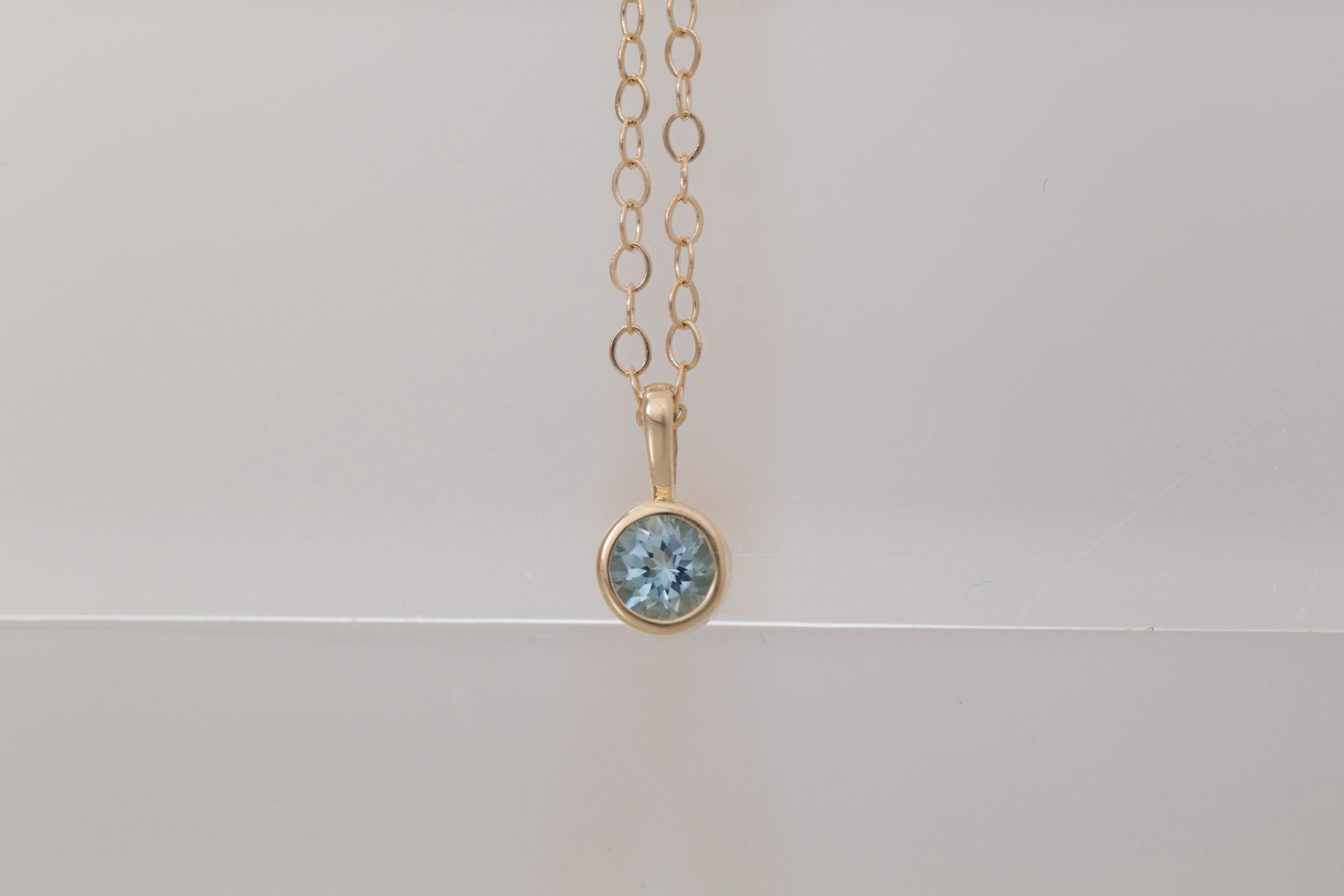 Aquamarine Necklace | The Birthstone Collection | March | 14k Recycled Gold