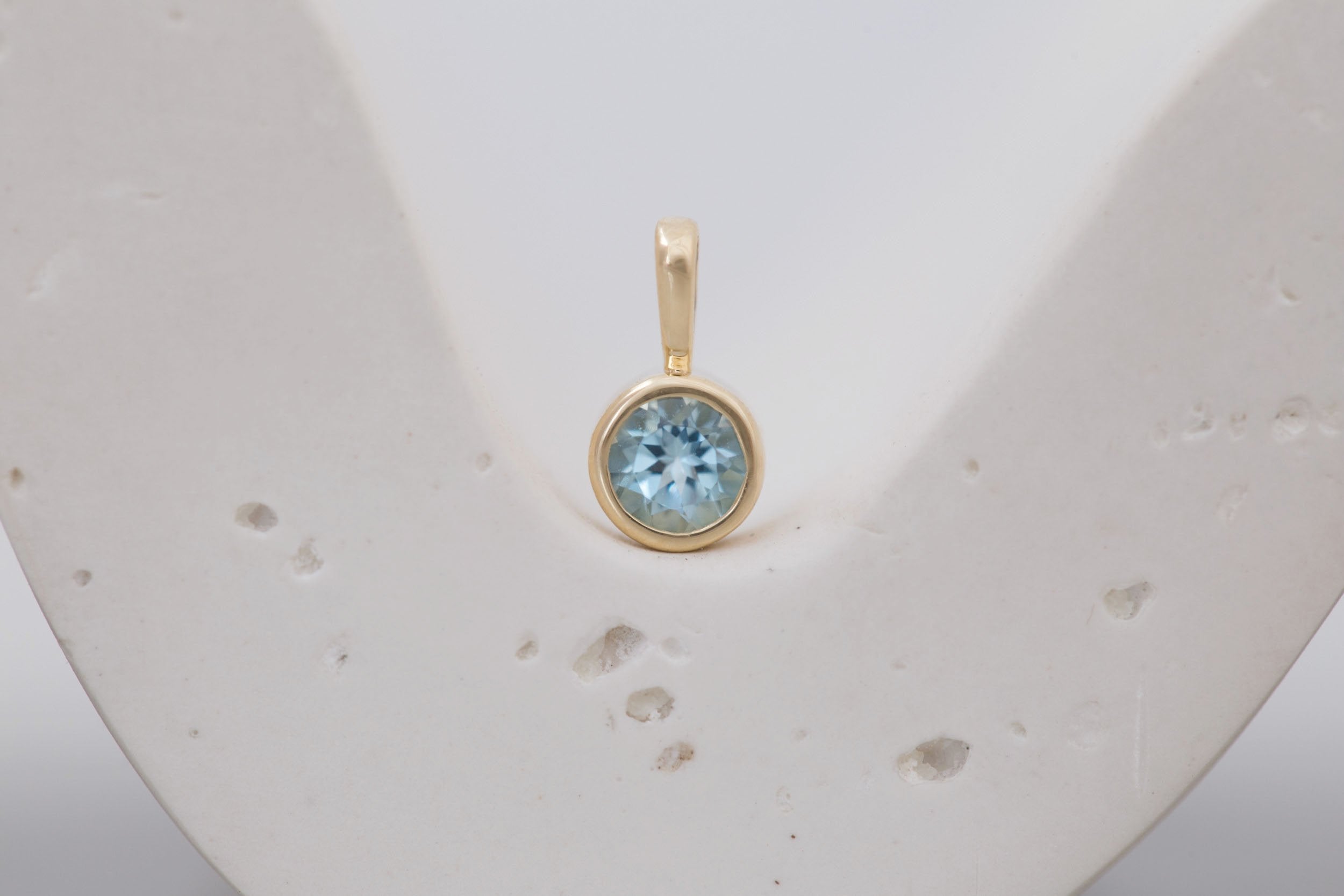Aquamarine Pendant | The Birthstone Collection | March | 14k Recycled Gold