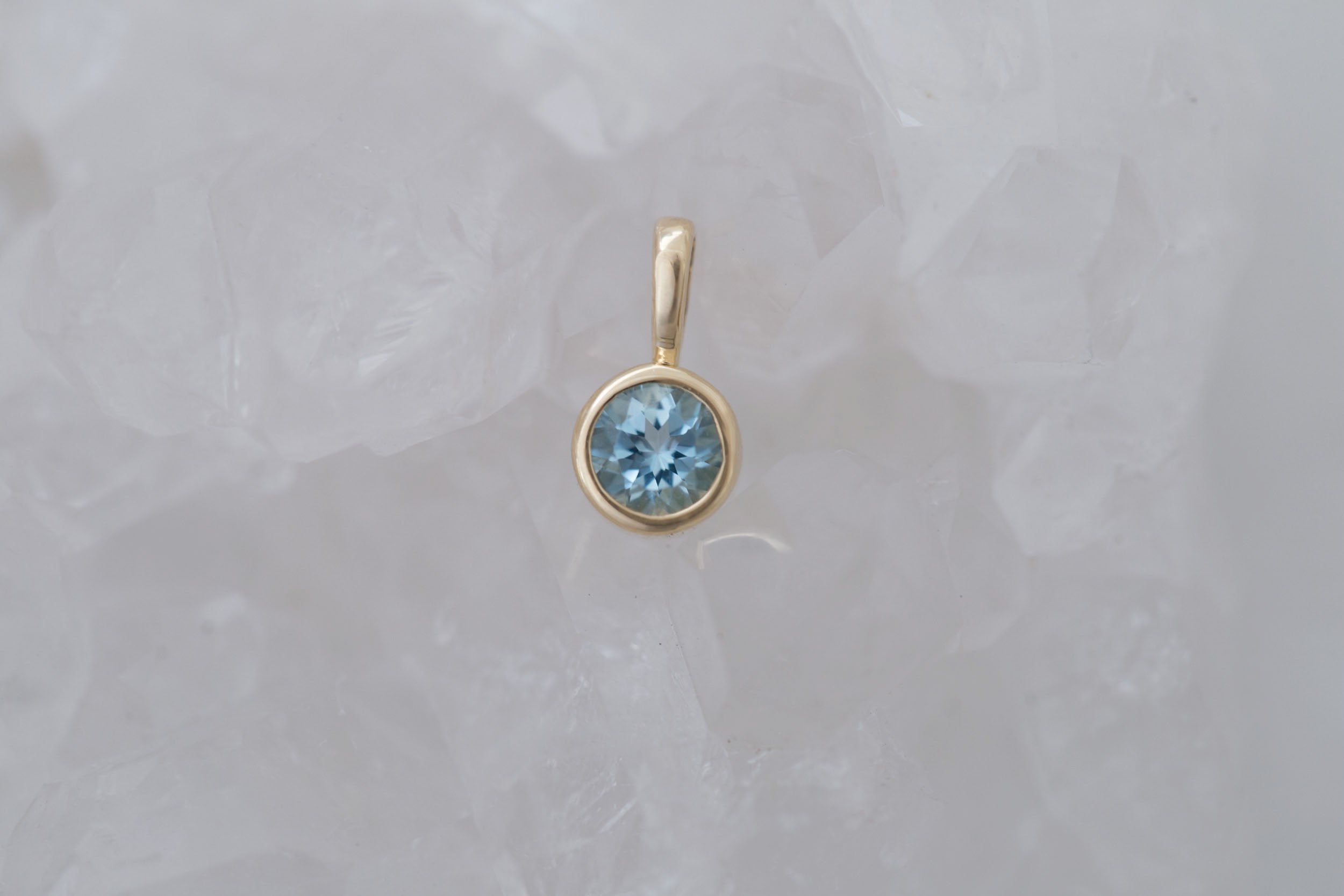Aquamarine Pendant | The Birthstone Collection | March | 14k Recycled Gold