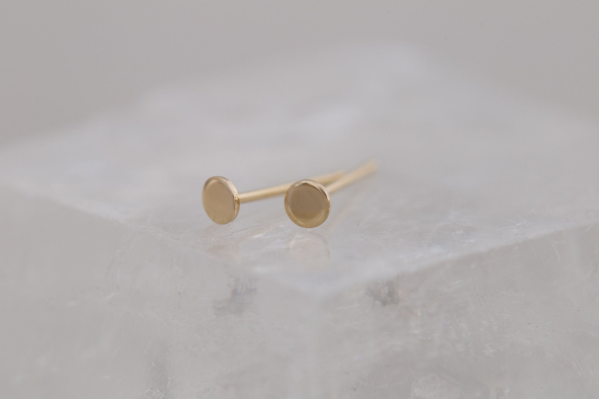 3 mm Gold Disc Earrings | 14k Recycled Gold