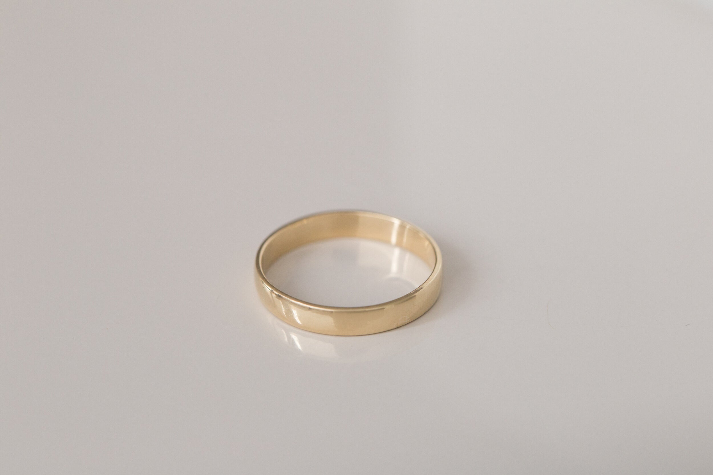 3 x 1 mm Half Round Band | 14k Recycled Gold