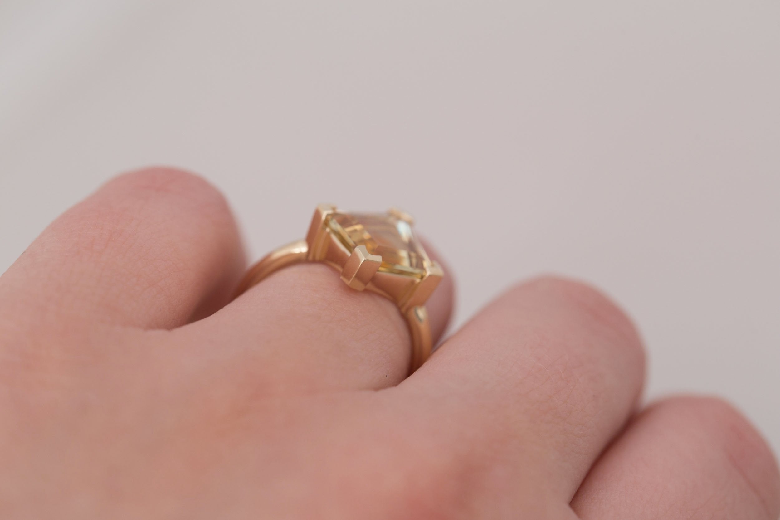 Mesa Ring | Montana Bicolor Kite Sapphire Solitaire Engagement Ring 4.64 ct | 14k Recycled Gold | One of a Kind