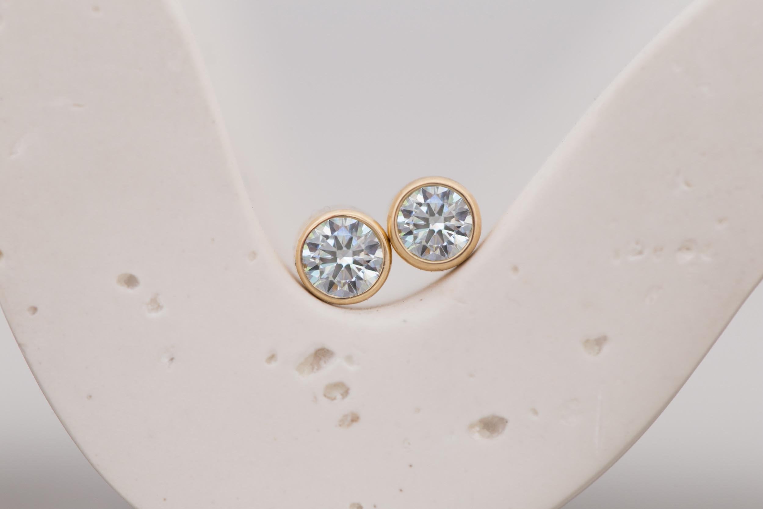 Lab Diamond Earrings | The Birthstone Collection | April | 14k Recycled Gold