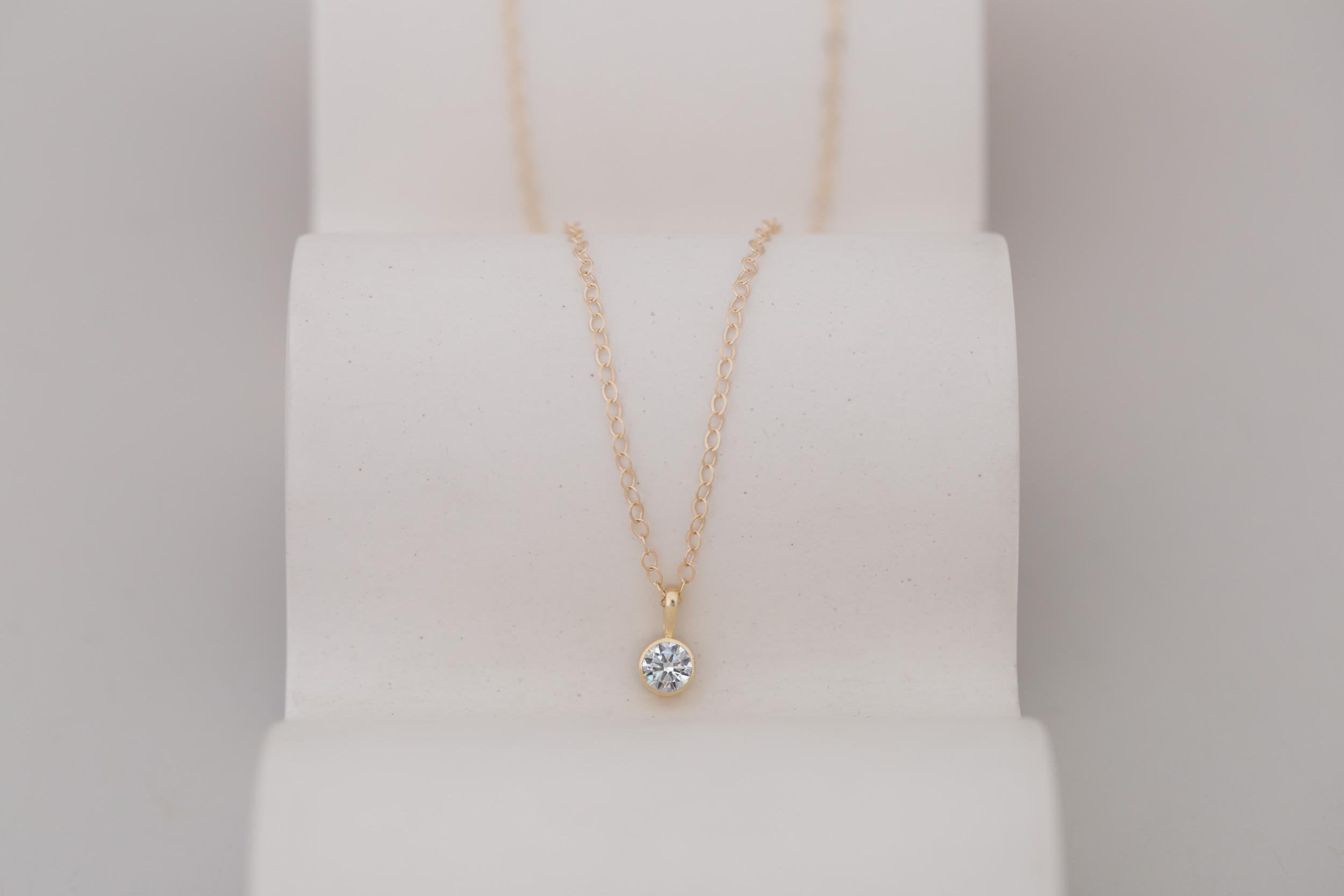 Diamond Necklace | The Birthstone Collection | April | 14k Recycled Gold
