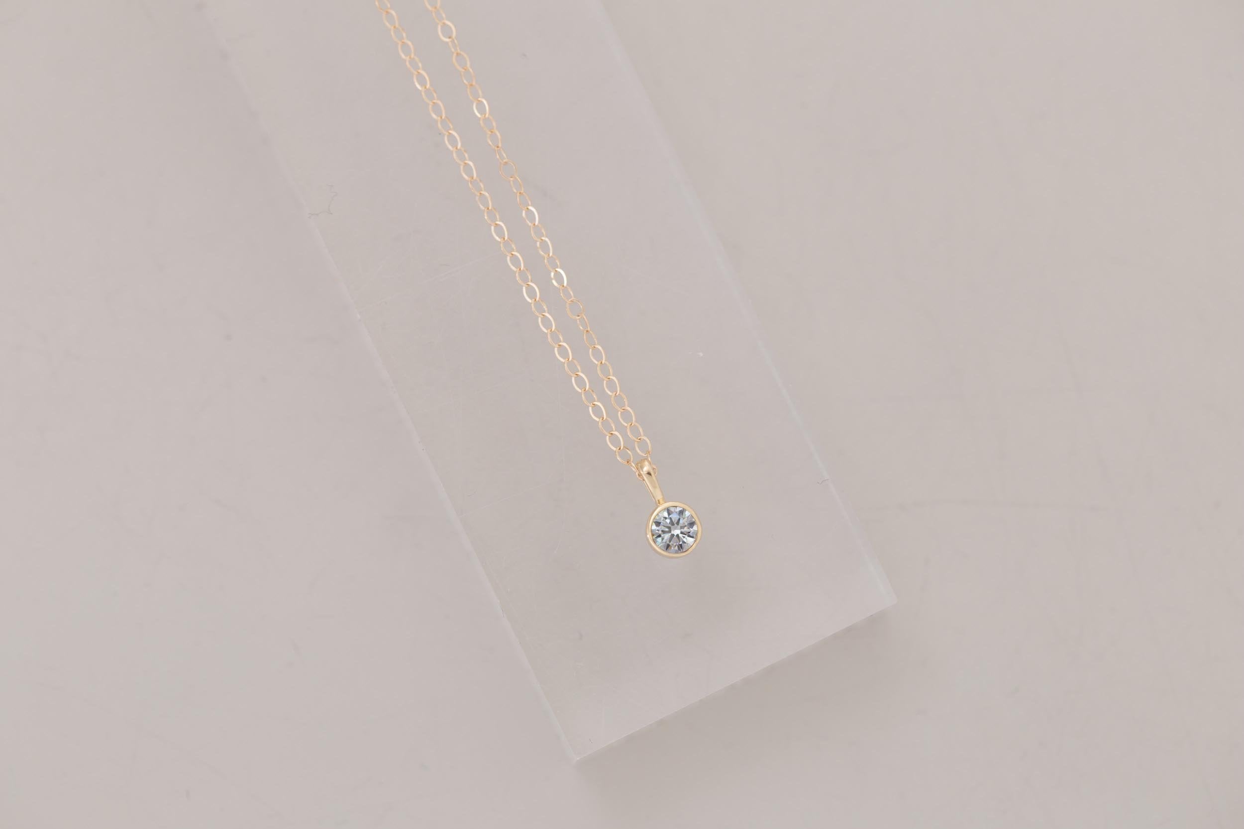 Lab Diamond Necklace | The Birthstone Collection | April | 14k Recycled Gold