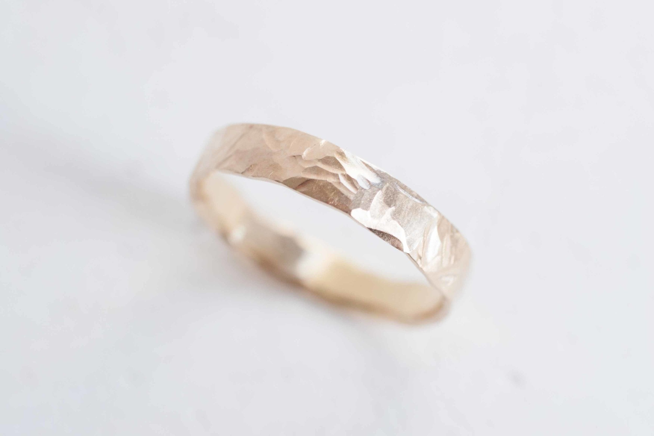 4 x 1.5 mm Organic Textured Band | 14k Recycled Yellow Gold