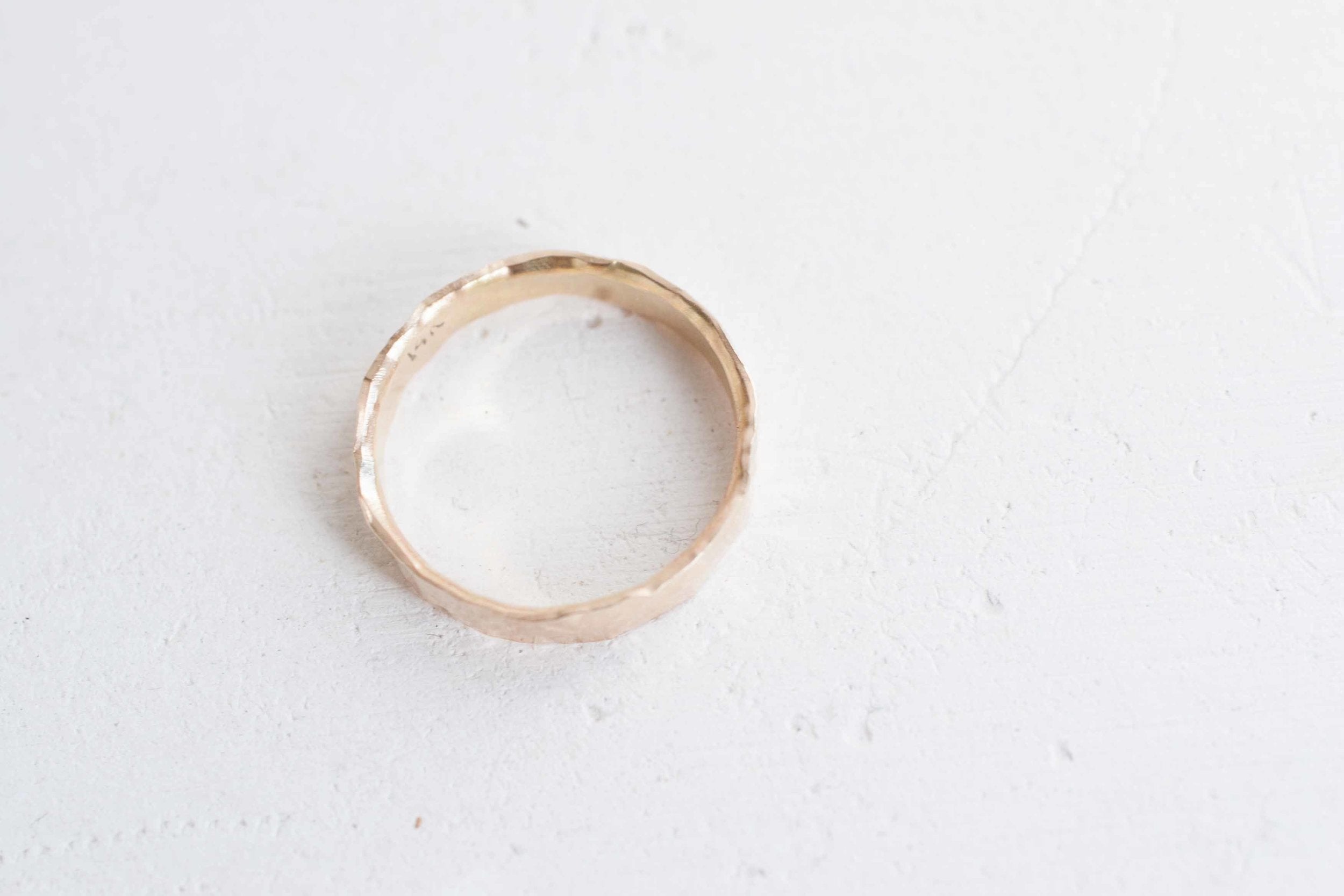 4 x 1.5 mm Organic Textured Band | 14k Recycled Yellow Gold