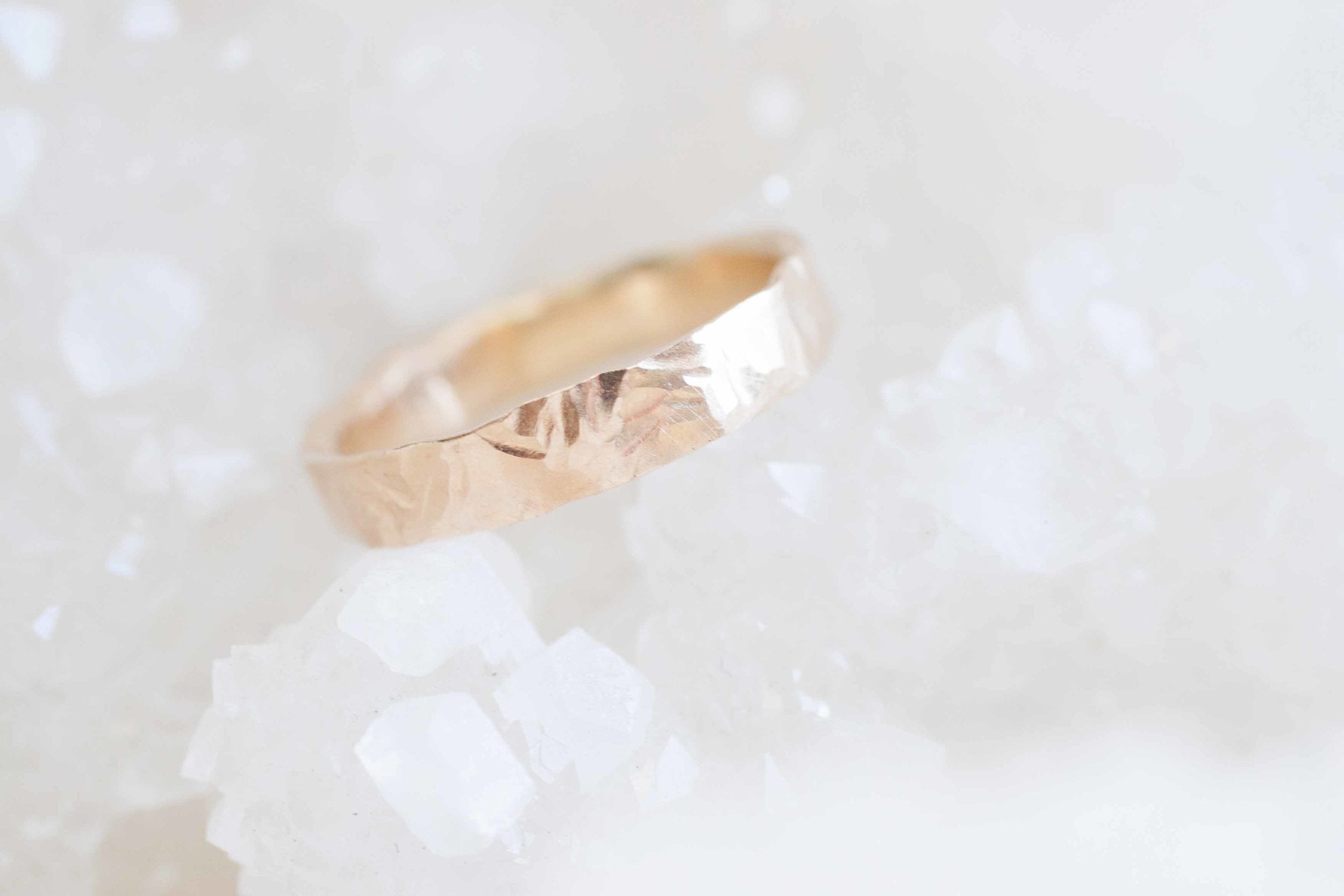 4 x 1.5 mm Organic Textured Band | 14k Recycled Yellow Gold