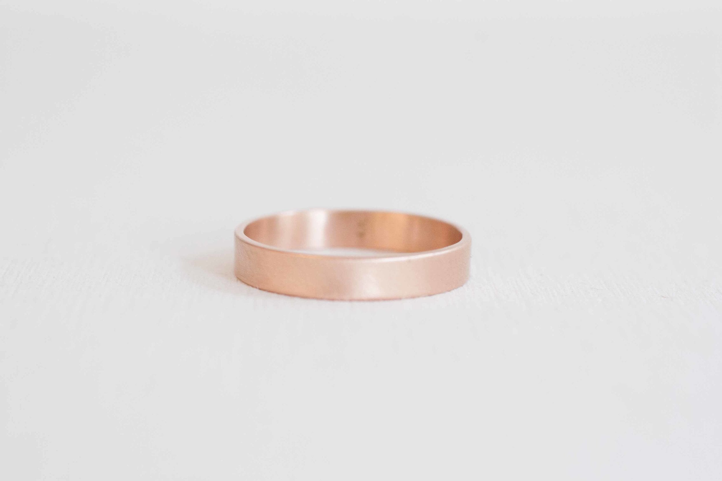 4 x 1 mm Rose Gold Flat Band | 14k Recycled Rose Gold