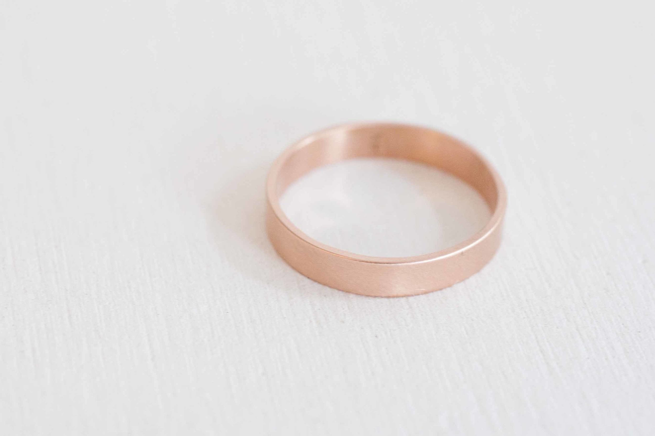 4 x 1 mm Rose Gold Flat Band | 14k Recycled Rose Gold