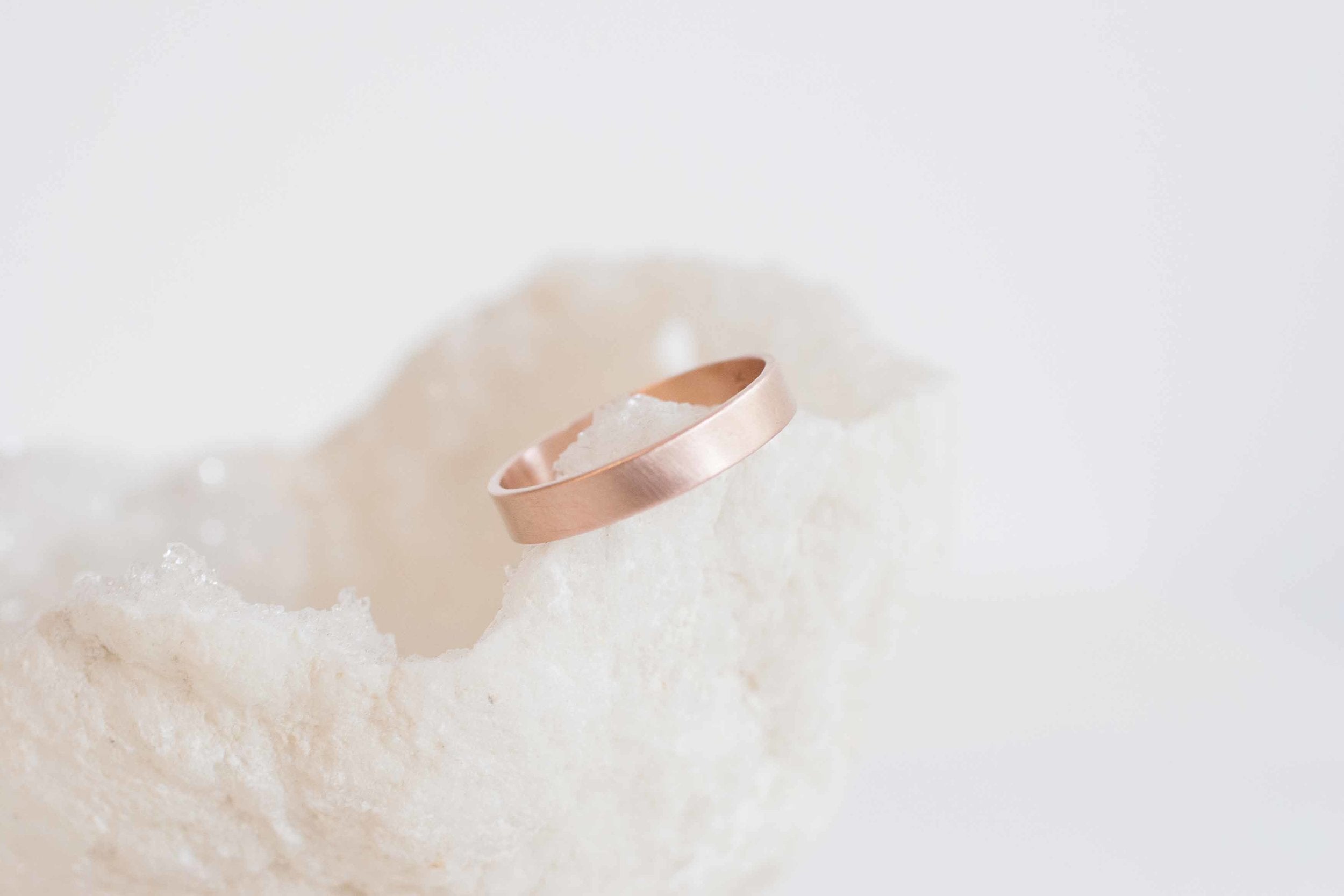 4 x 1 mm Rose Gold Flat Band | 14k Recycled Rose Gold