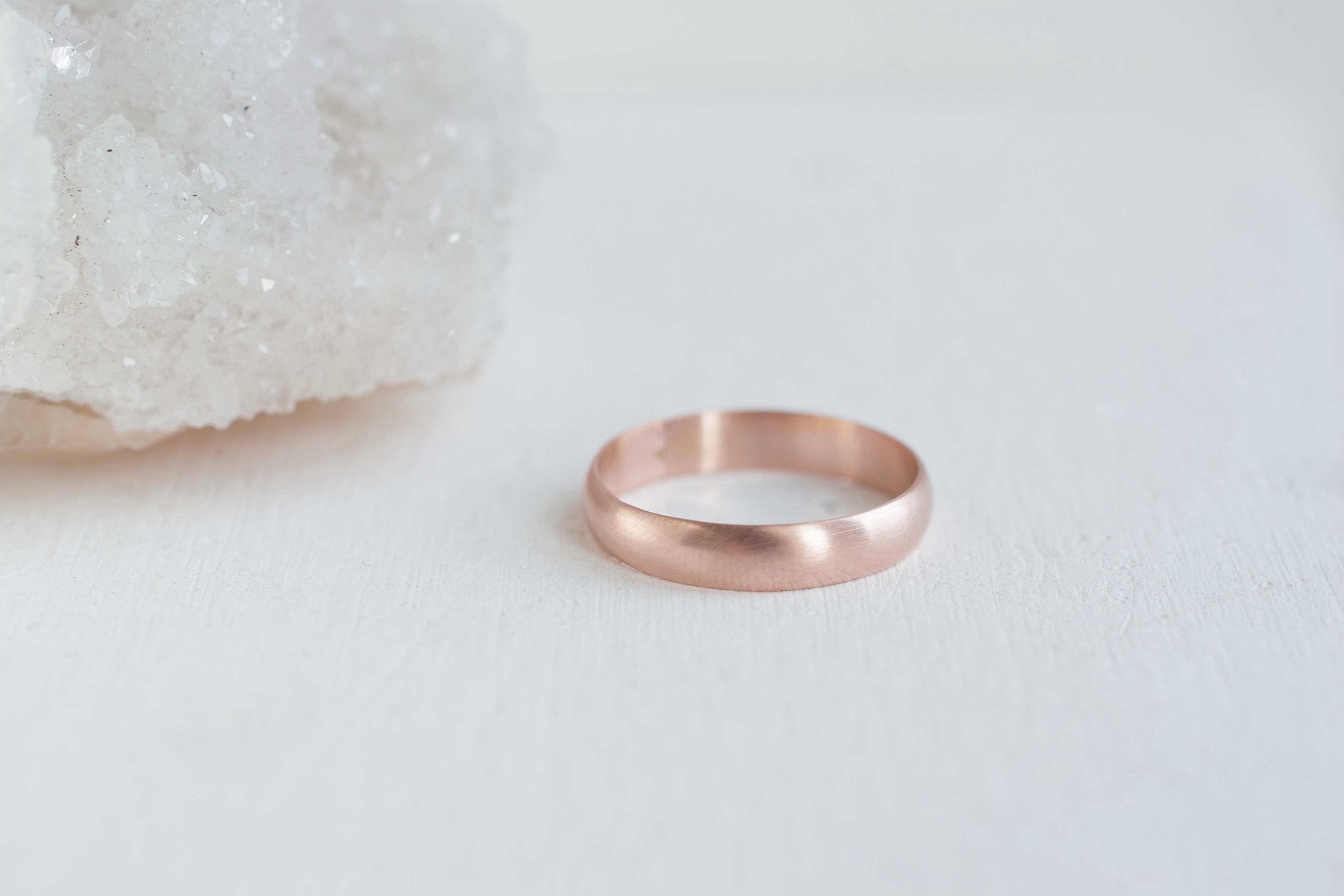 4 x 1 mm Half Round Band | 14k Recycled Rose Gold