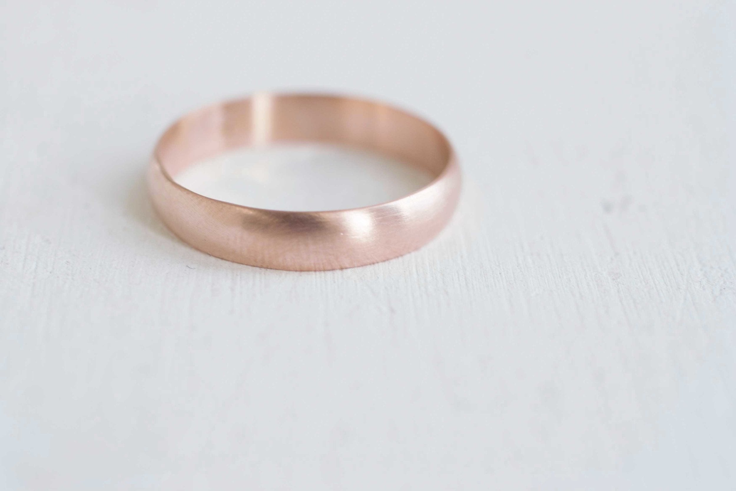 4 x 1 mm Half Round Band | 14k Recycled Rose Gold