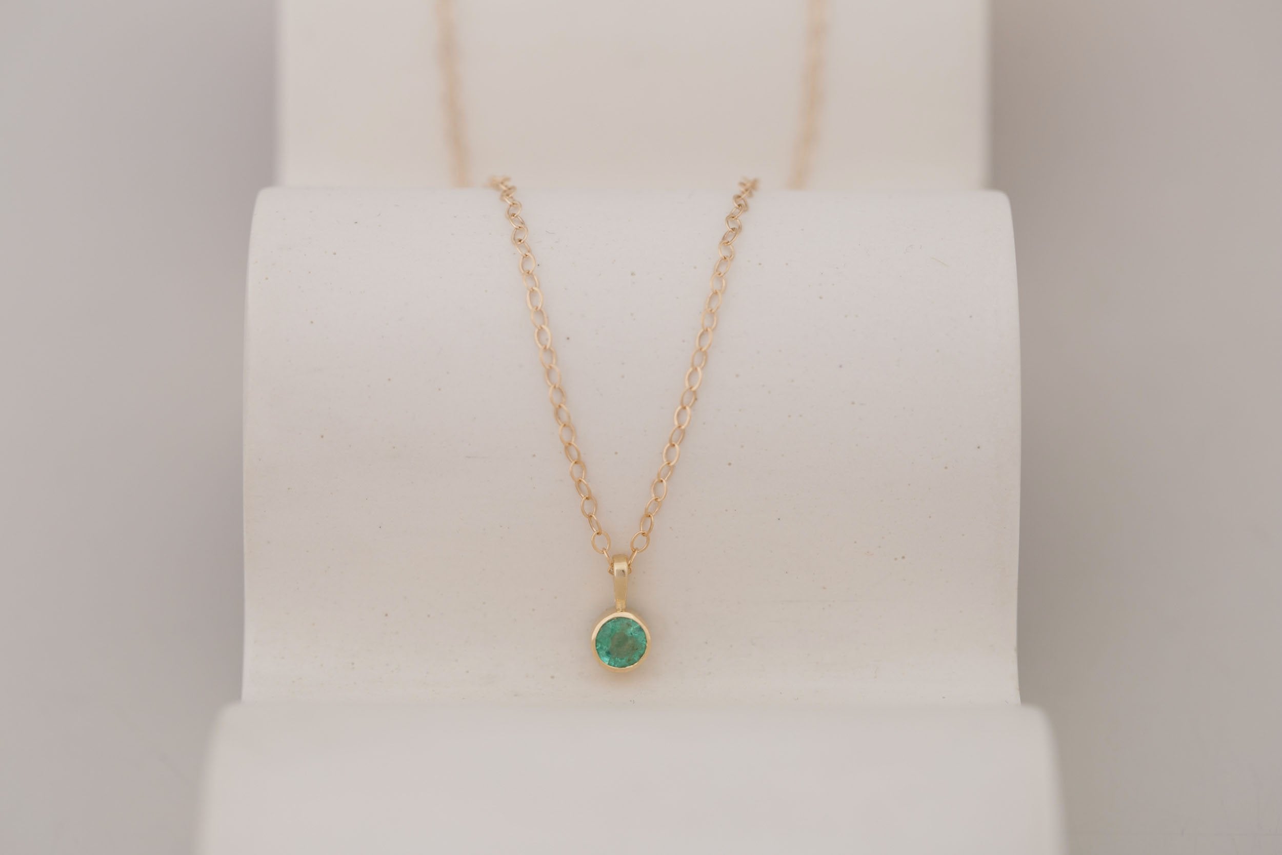Emerald Necklace | The Birthstone Collection | May | 14k Recycled Gold