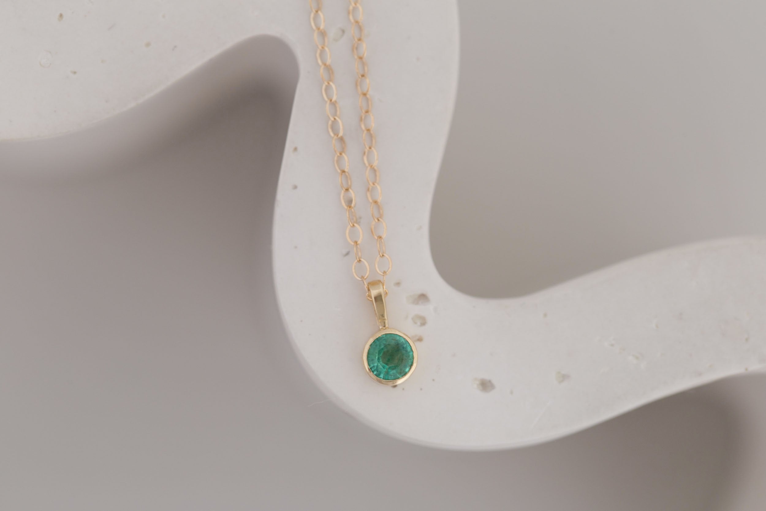 Emerald Necklace | The Birthstone Collection | May | 14k Recycled Gold