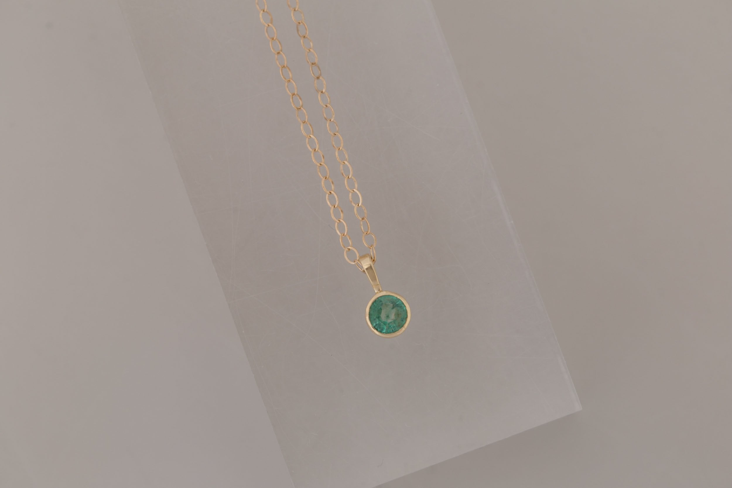 Emerald Necklace | The Birthstone Collection | May | 14k Recycled Gold