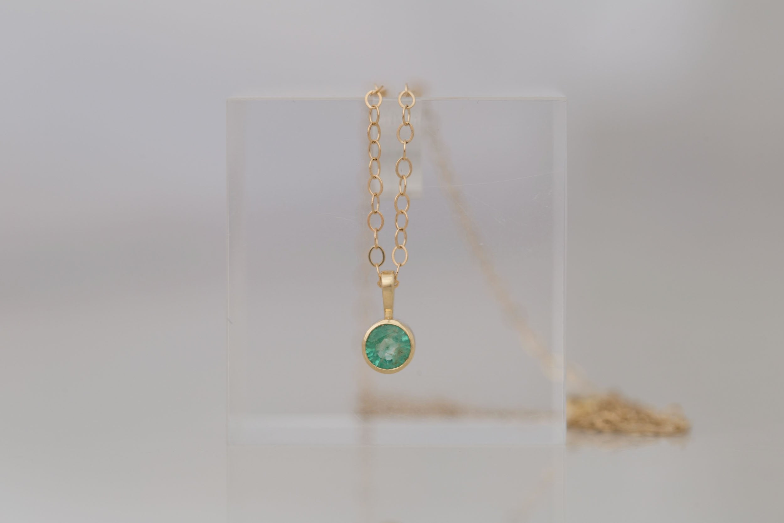 Emerald Necklace | The Birthstone Collection | May | 14k Recycled Gold
