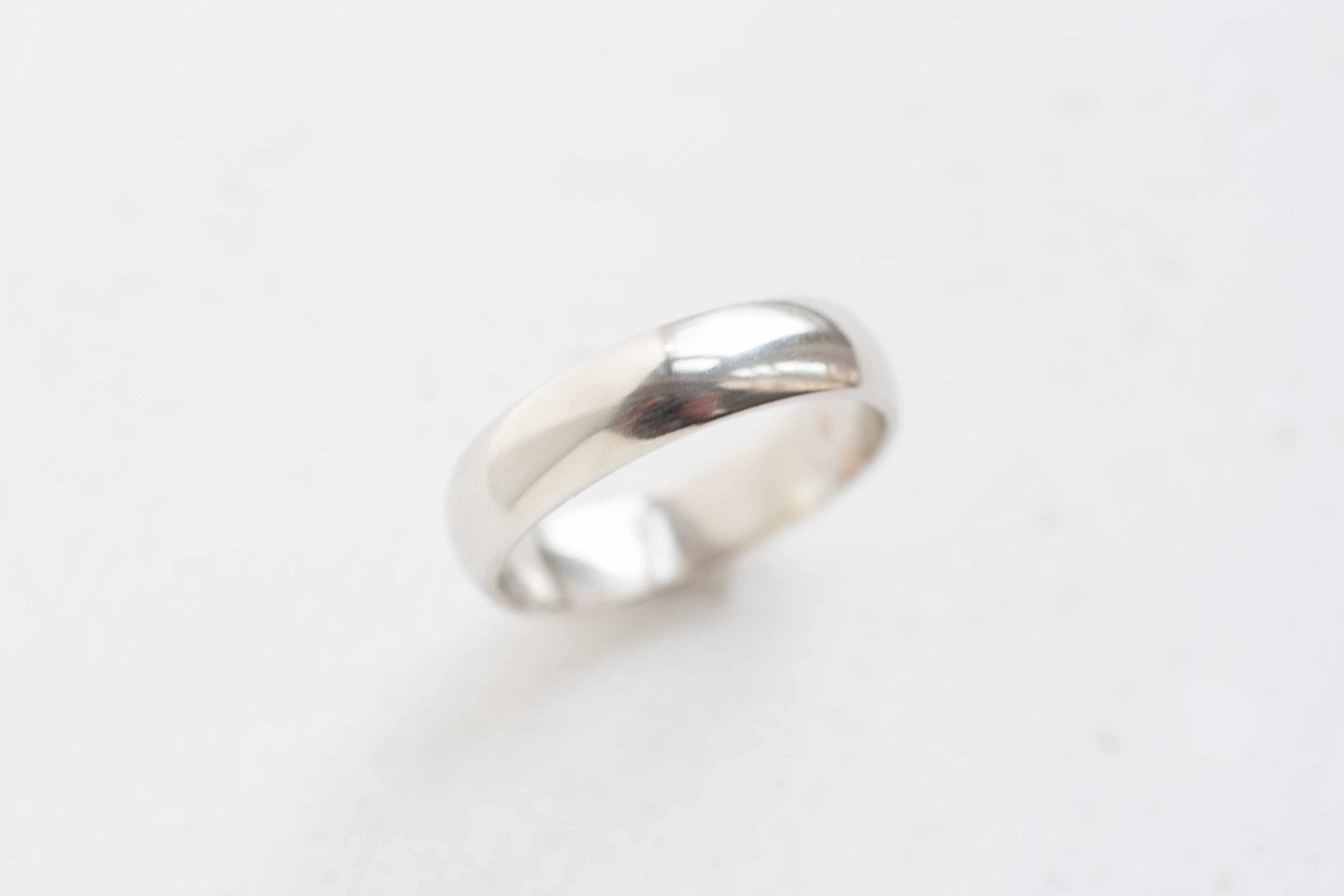 5 x 1.5 mm Half Round Band | 14k Recycled White Gold