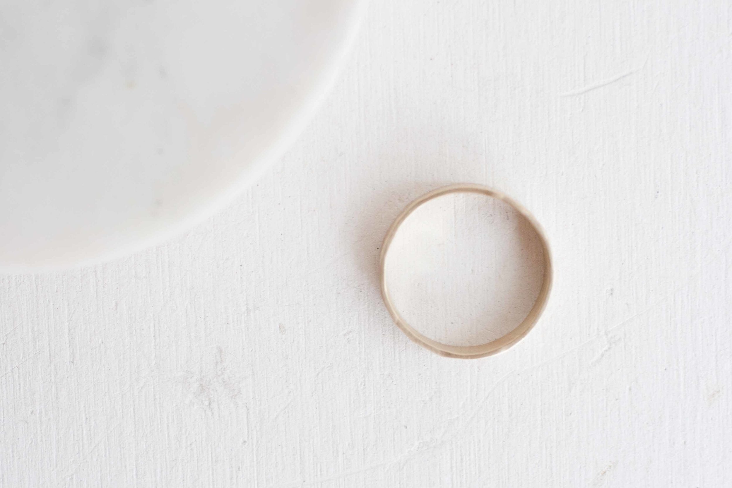 5 x 1 mm Organic Texture Flat Band | 14k Recycled Yellow Gold