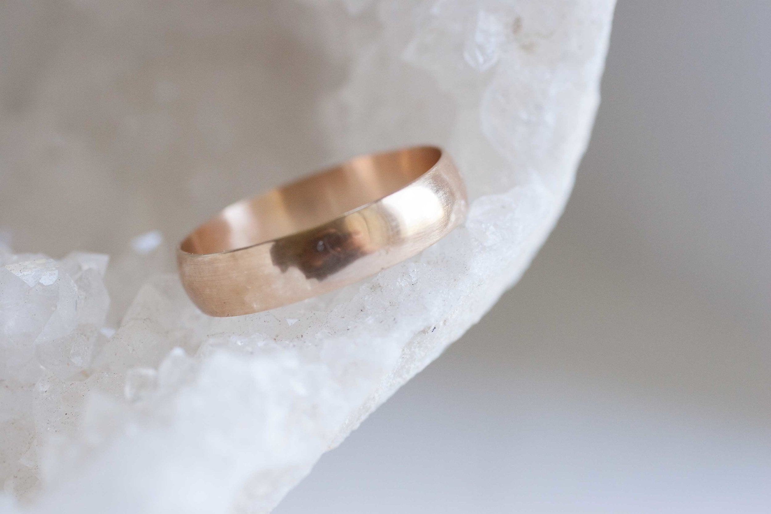 5 x 1 mm Half Round Band | 14k Recycled Yellow Gold