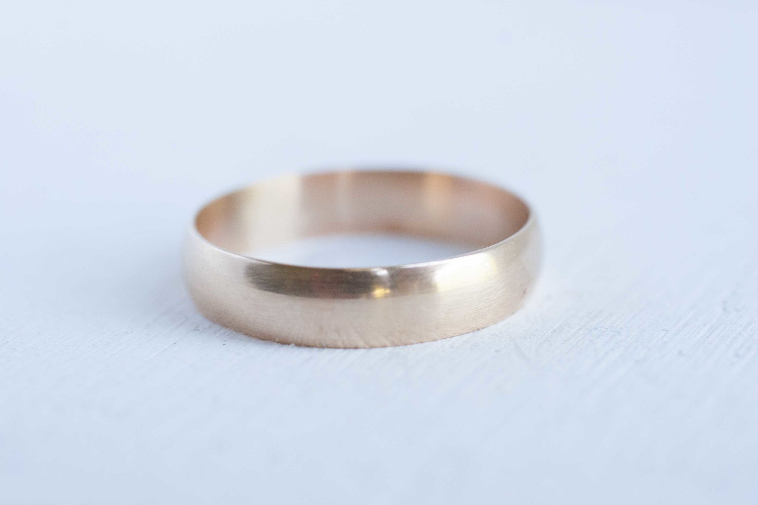 5 x 1 mm Half Round Band | 14k Recycled Yellow Gold