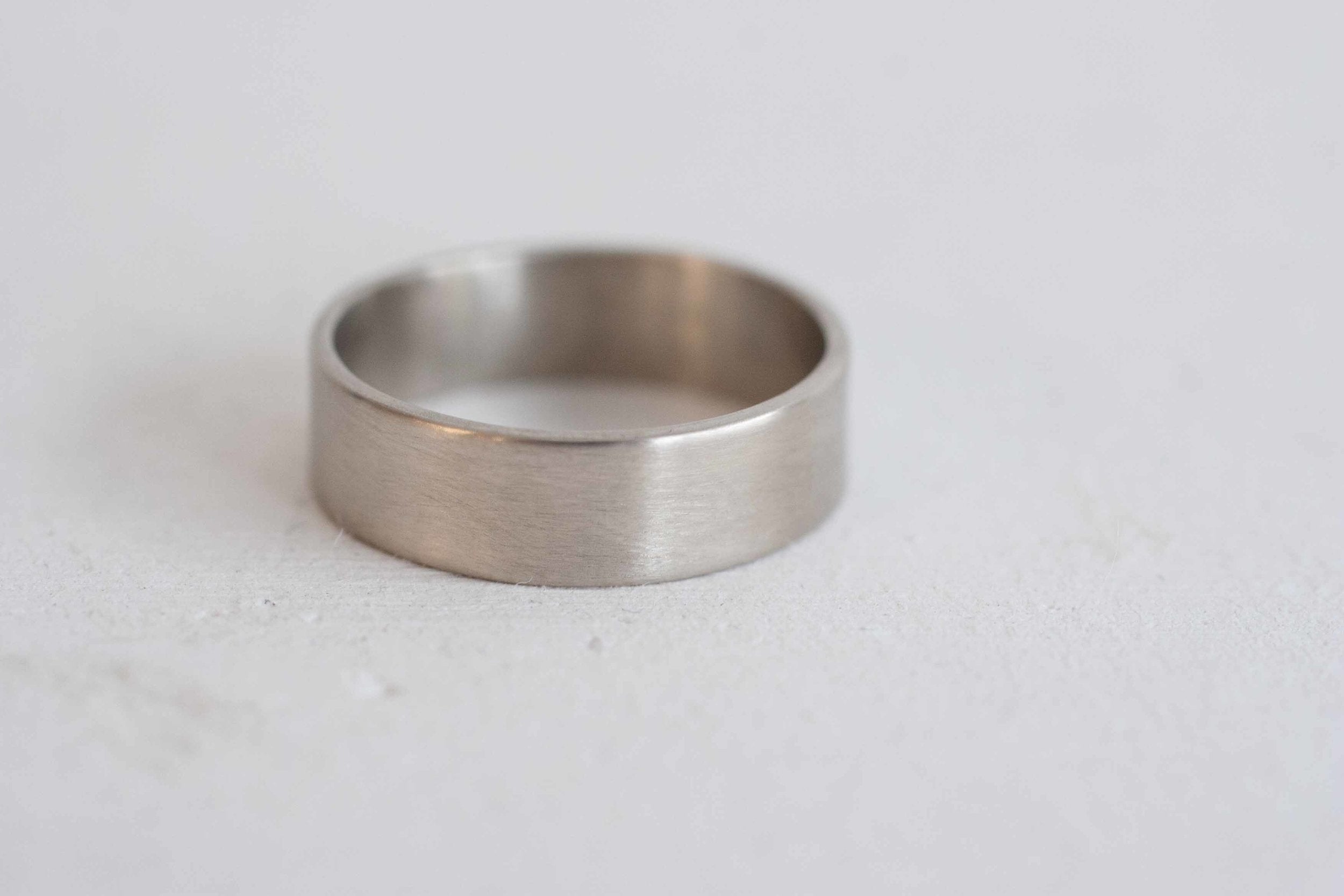 6 x 1 mm Flat Band | 14k Recycled White Gold