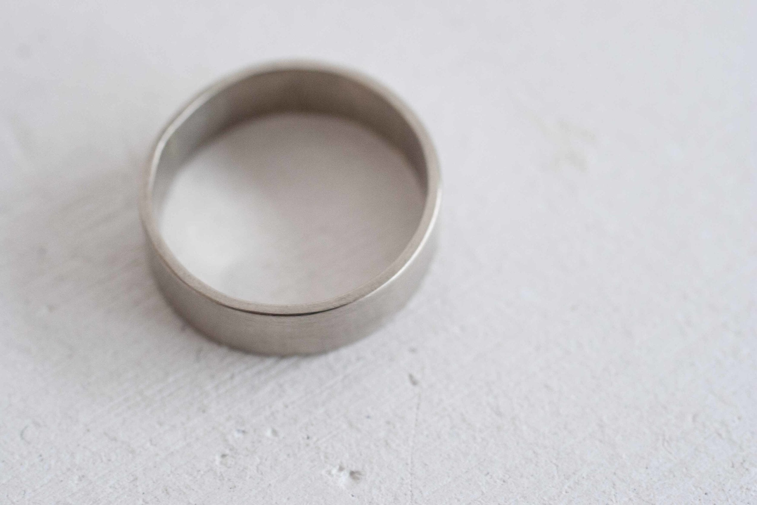 6 x 1 mm Flat Band | 14k Recycled White Gold
