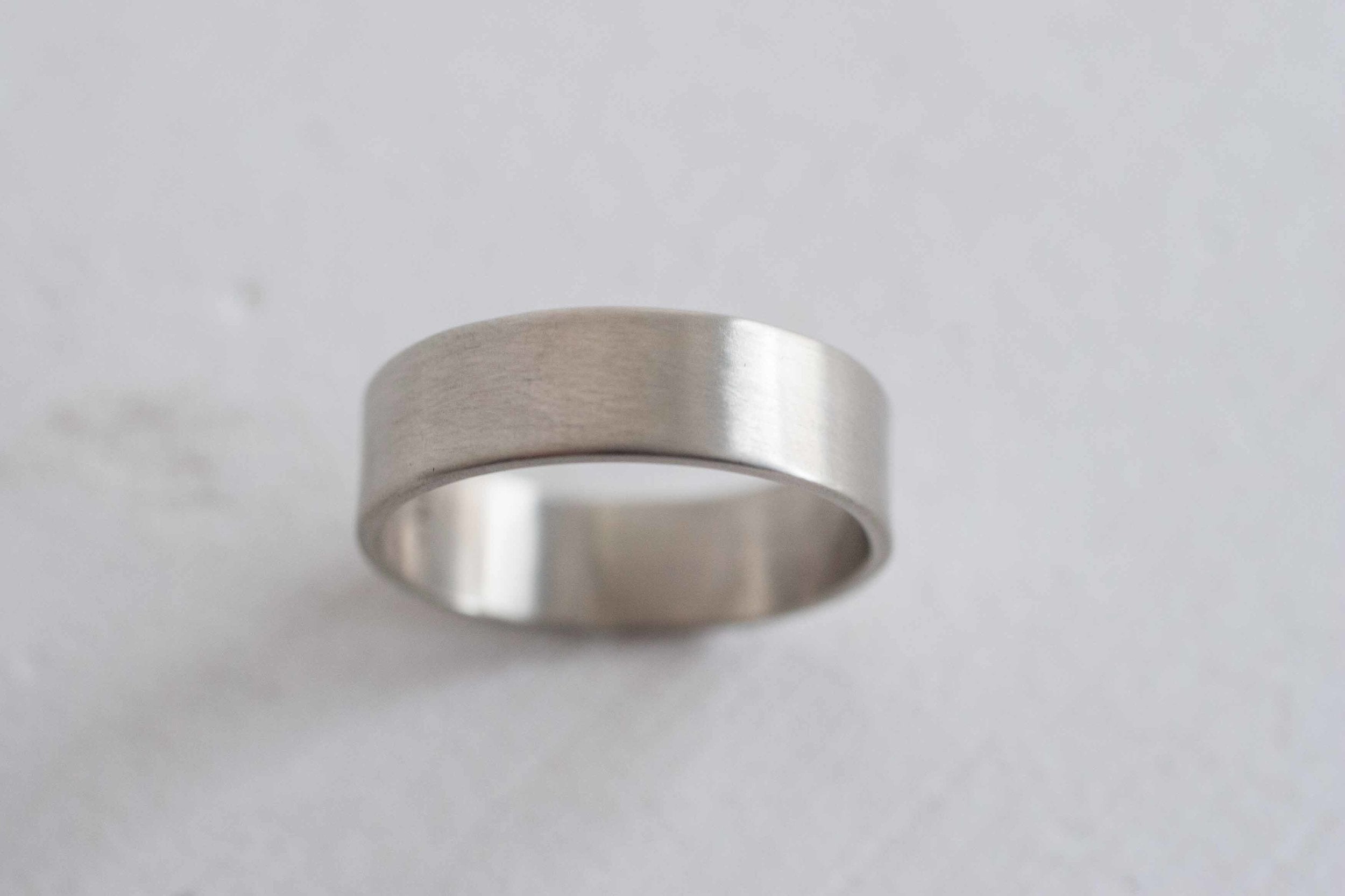 6 x 1 mm Flat Band | 14k Recycled White Gold