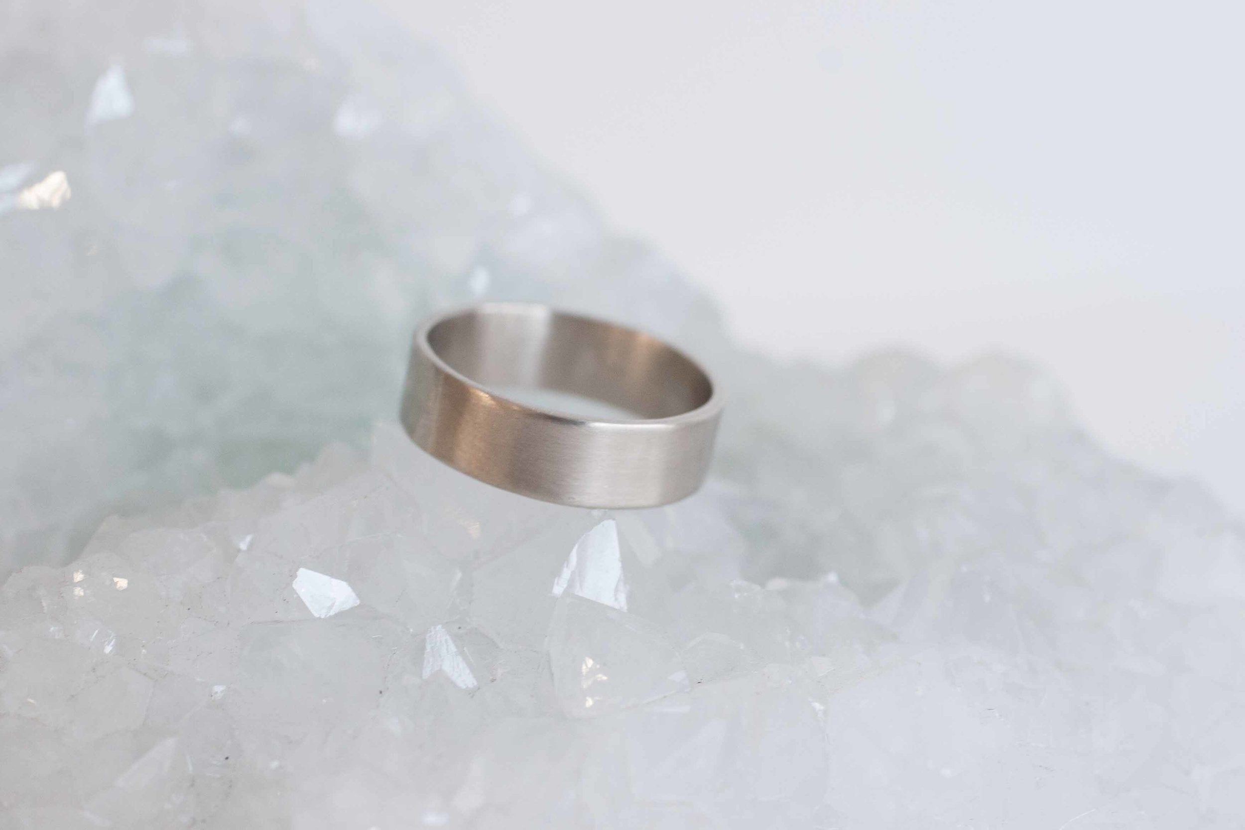 6 x 1 mm Flat Band | 14k Recycled White Gold