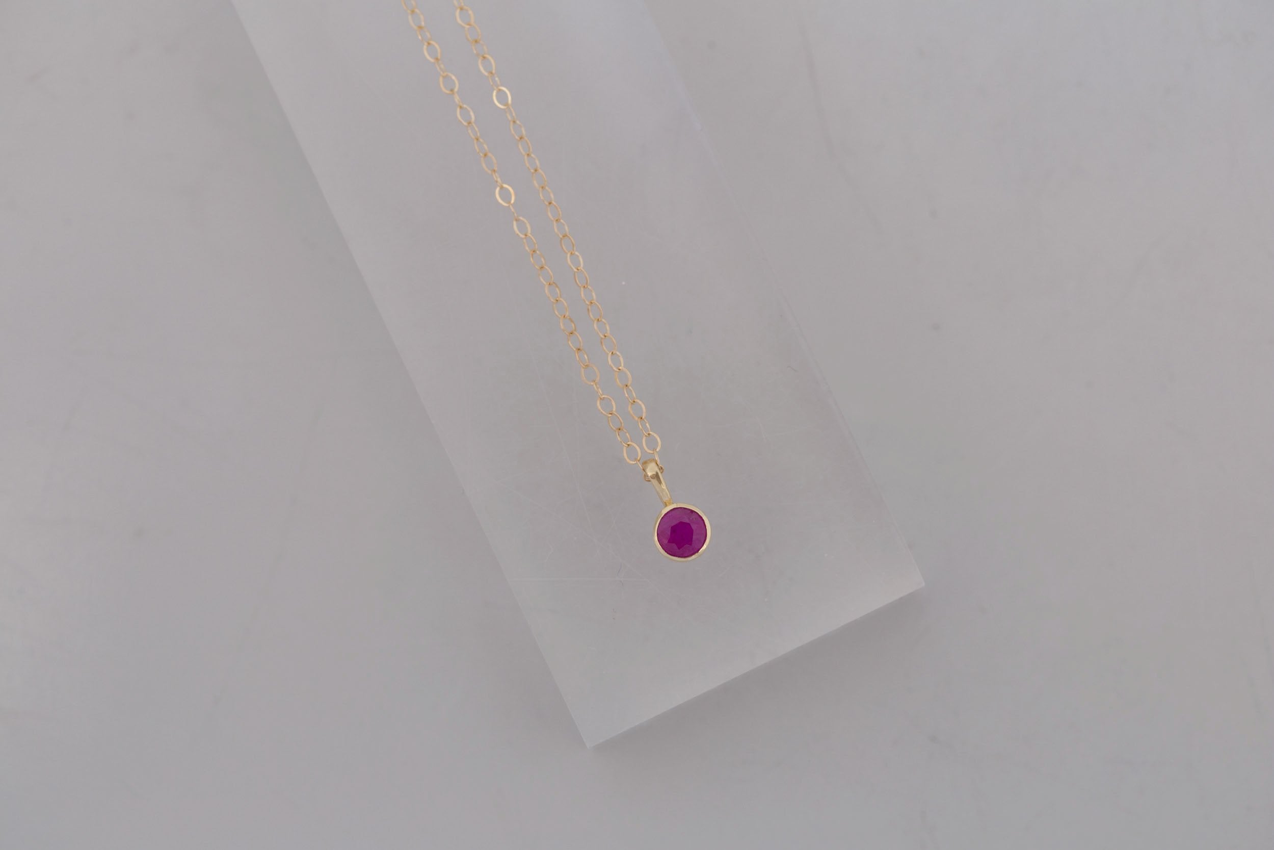 Ruby Necklace | The Birthstone Collection | July | 14k Recycled Gold