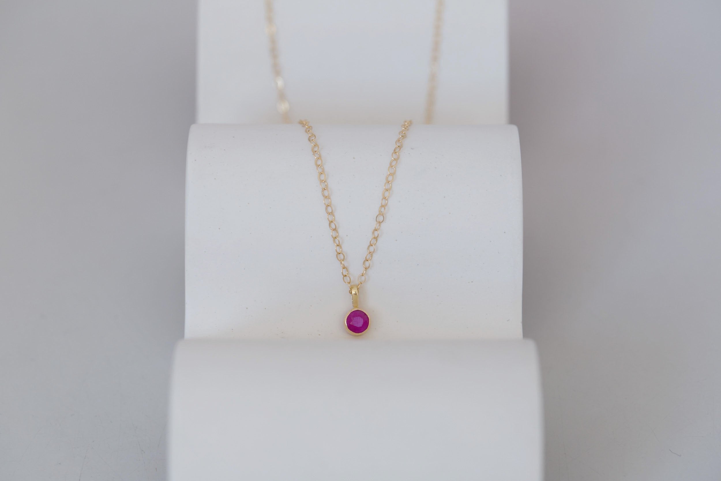 Ruby Necklace | The Birthstone Collection | July | 14k Recycled Gold