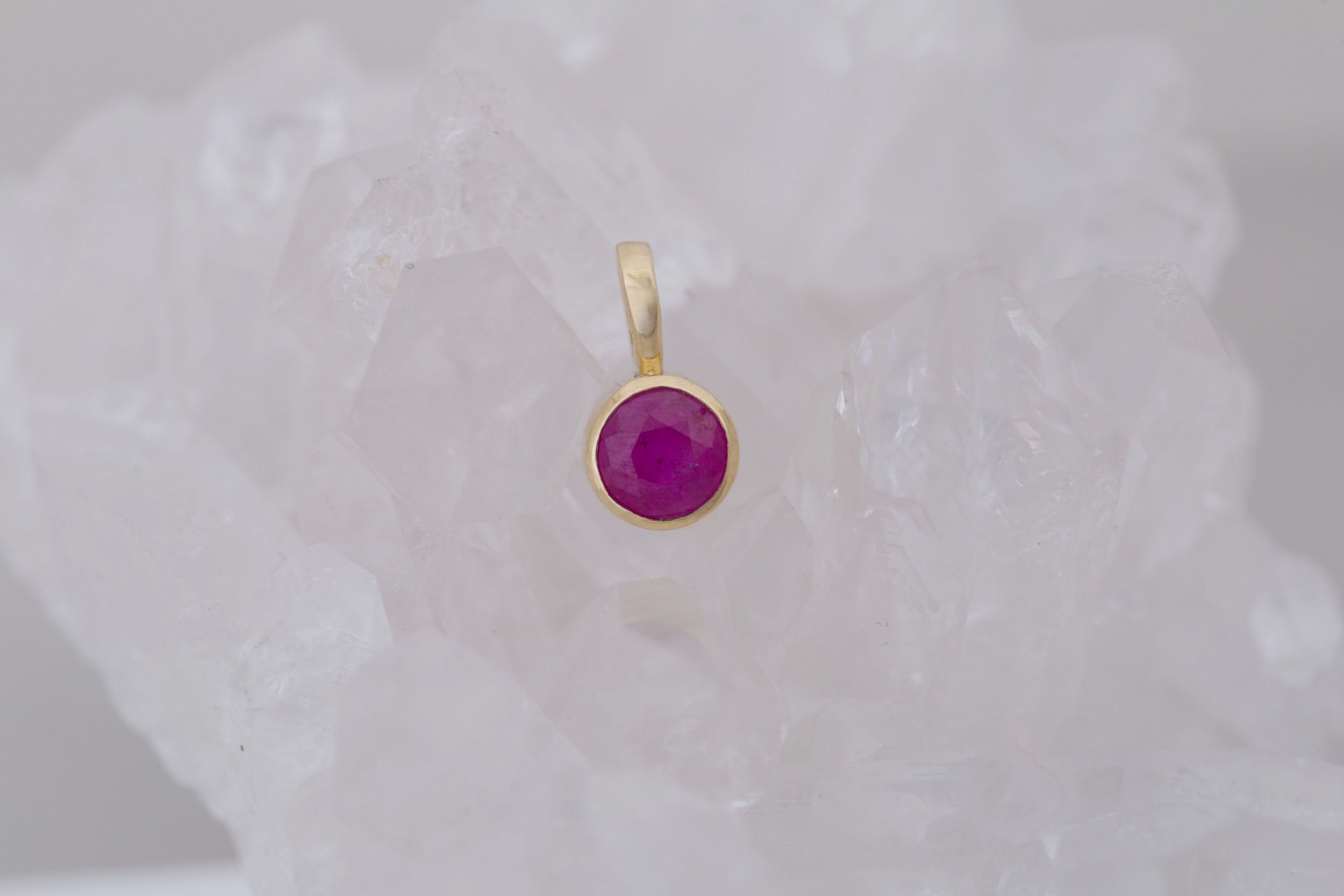 Ruby Pendant | The Birthstone Collection | July | 14k Recycled Gold