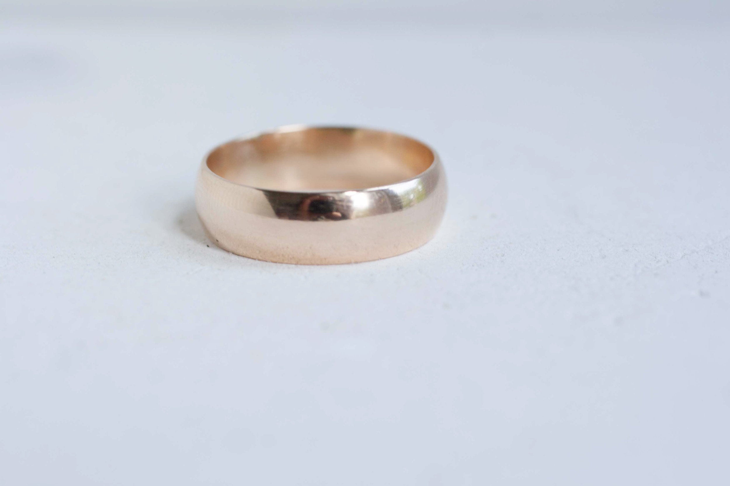 7 x 1.5 mm Half Round Band | 14k Recycled Yellow Gold