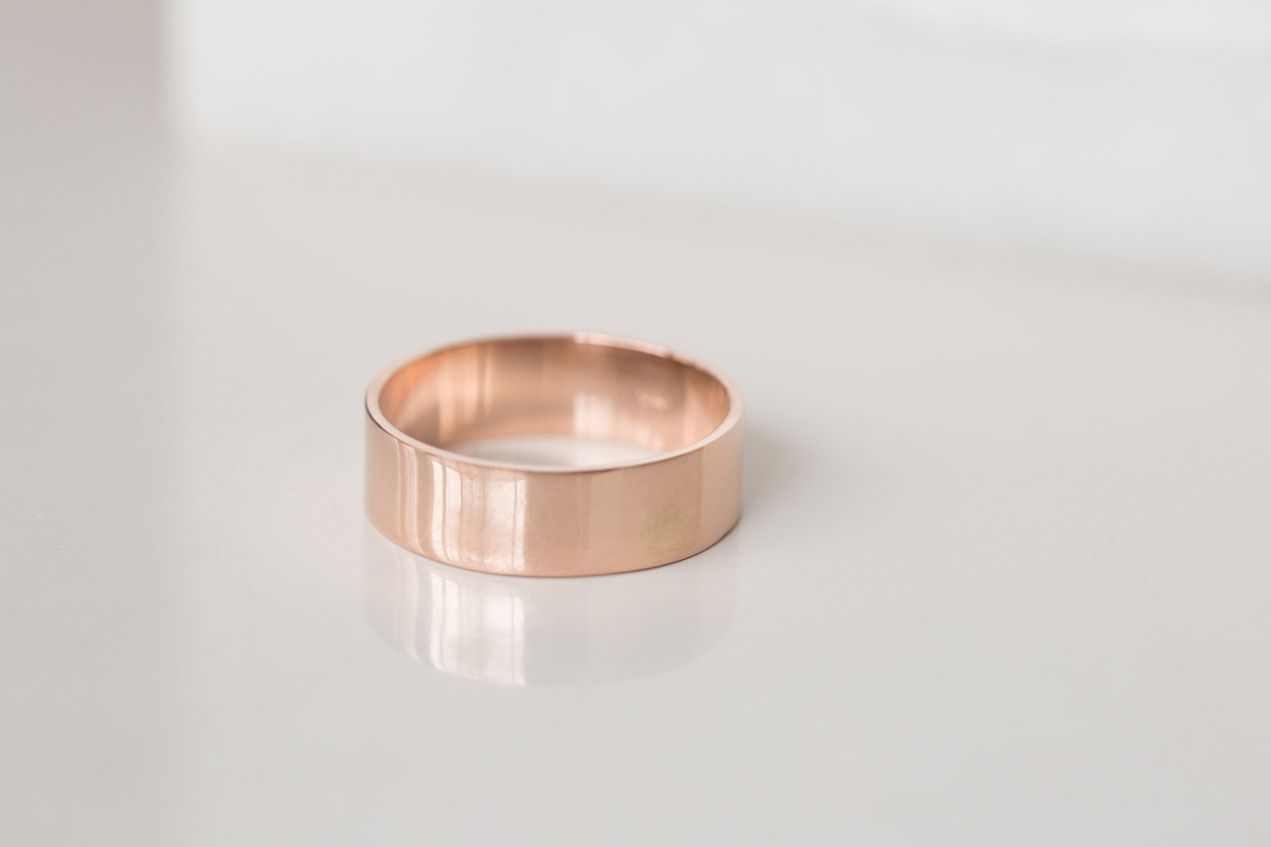 7 x 1 mm Flat Band | 14k Recycled Rose Gold