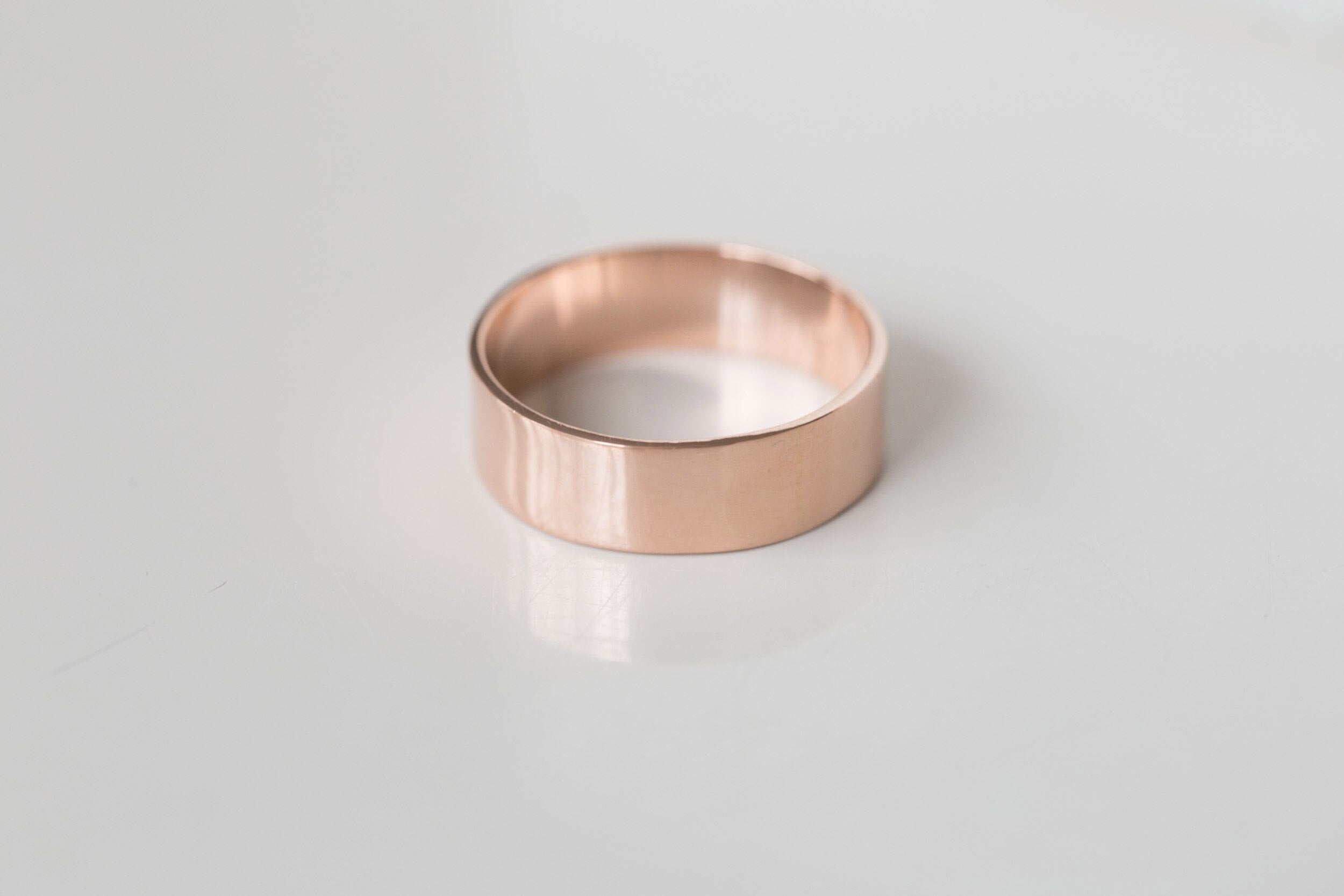 7 x 1 mm Flat Band | 14k Recycled Rose Gold