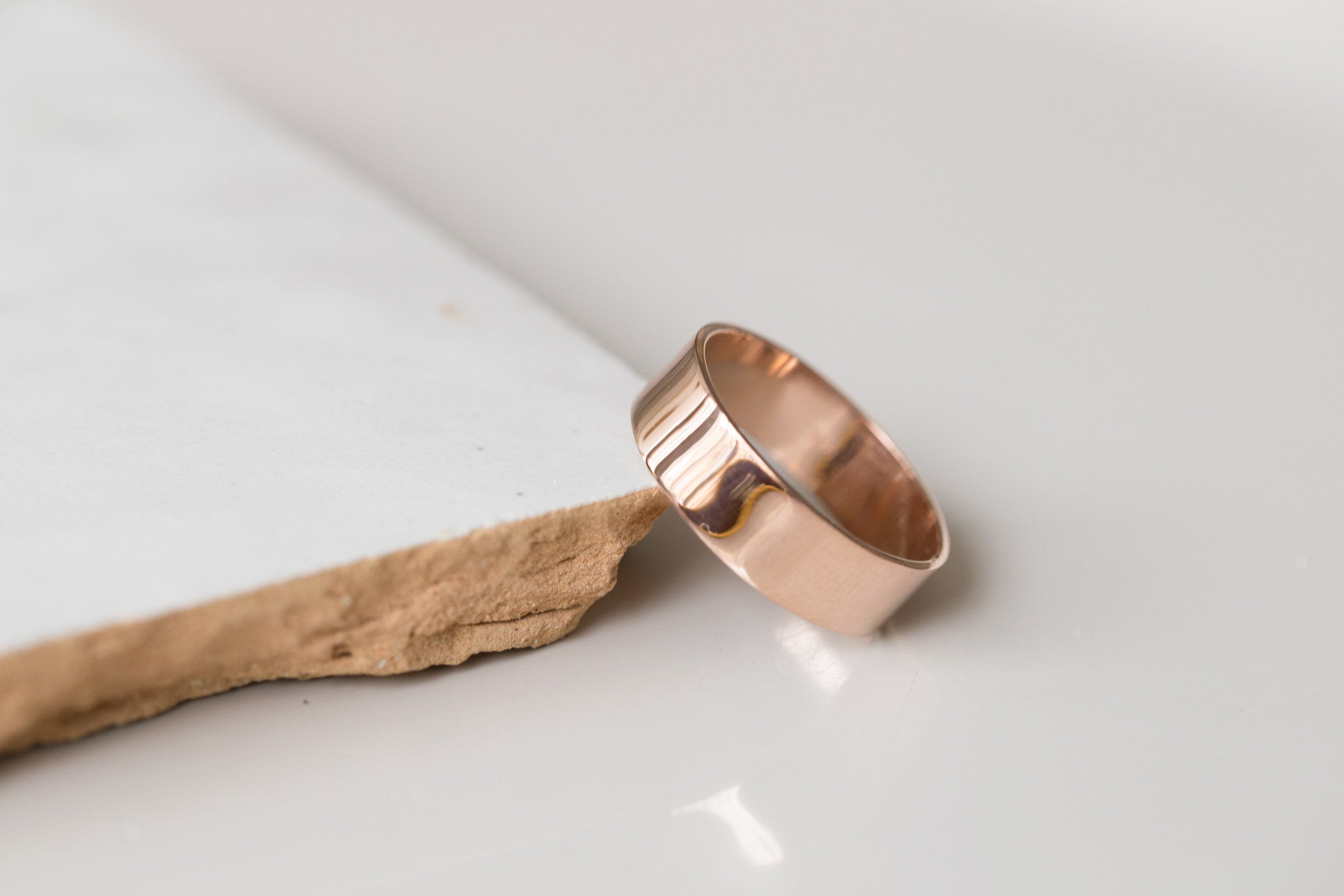 7 x 1 mm Flat Band | 14k Recycled Rose Gold
