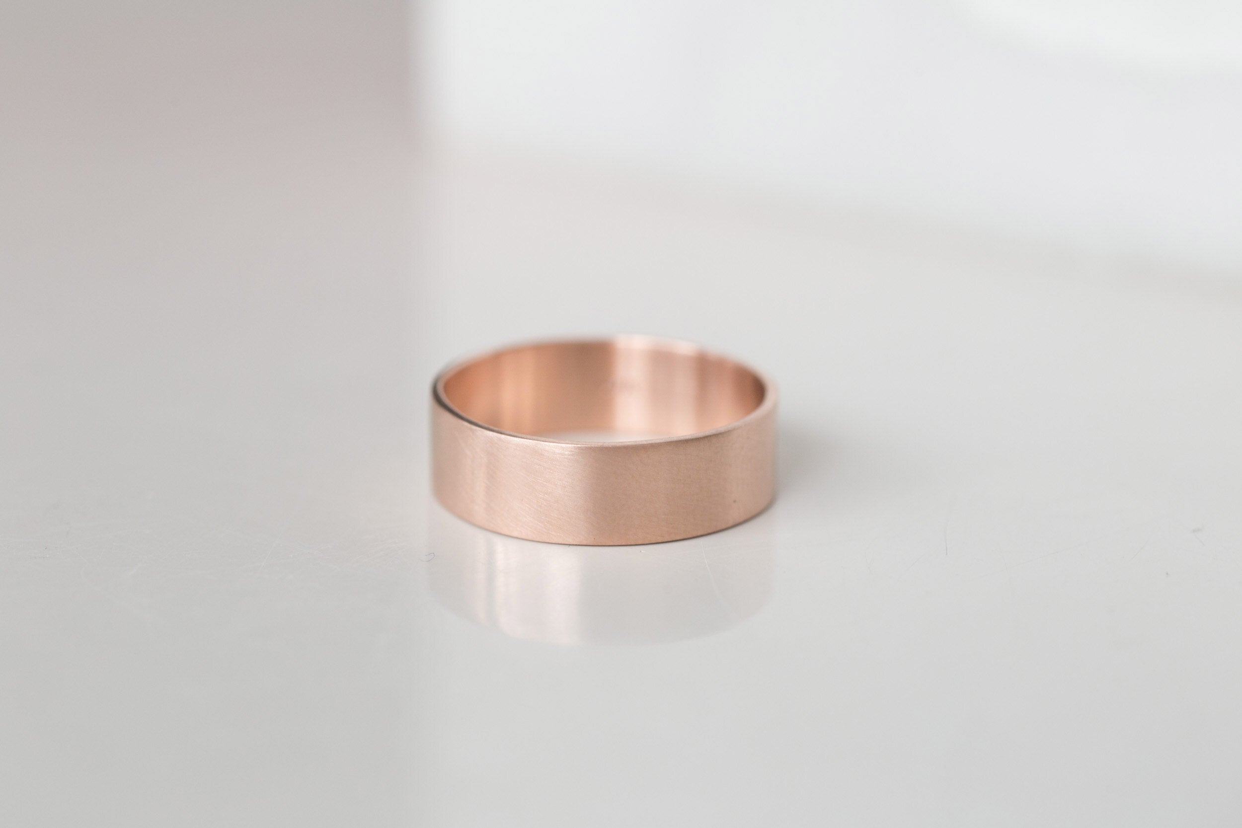 7 x 1 mm Flat Band | 14k Recycled Rose Gold