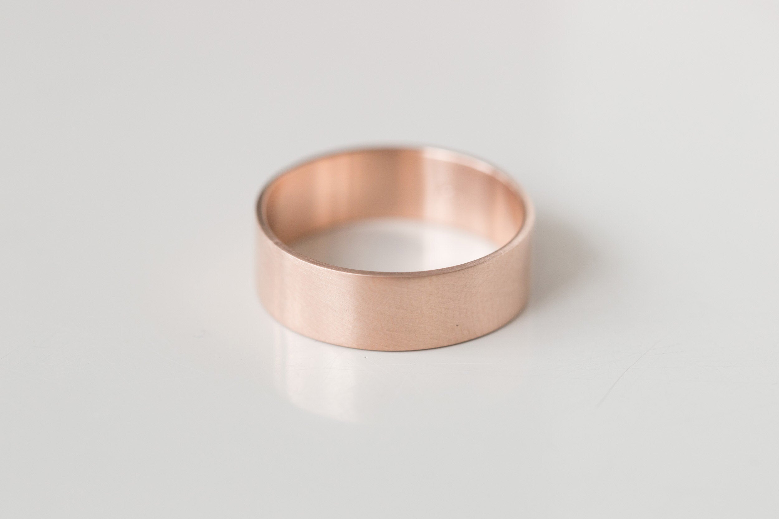 7 x 1 mm Flat Band | 14k Recycled Rose Gold